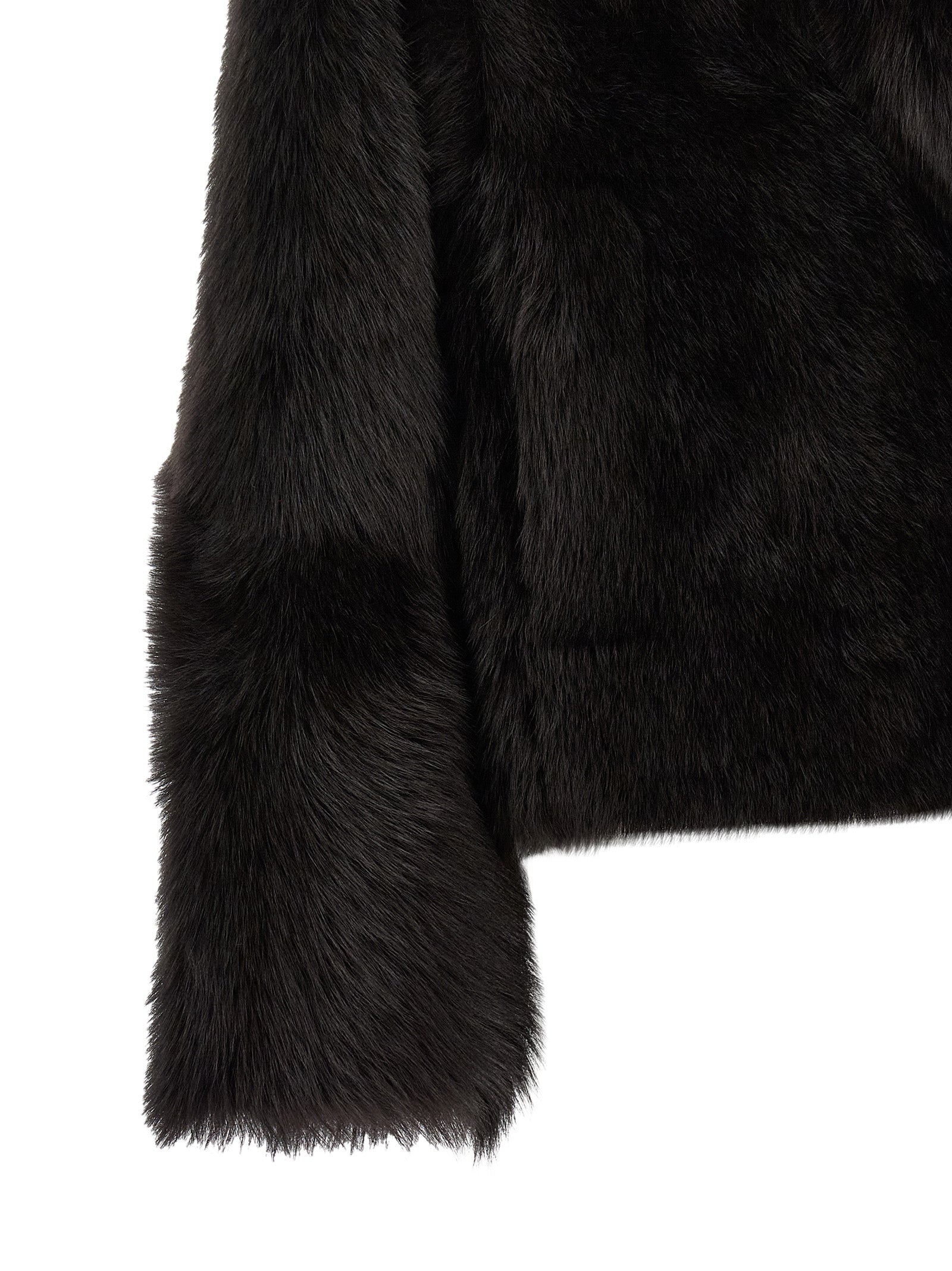 Brown Lamb Fur Full-Length Jacket