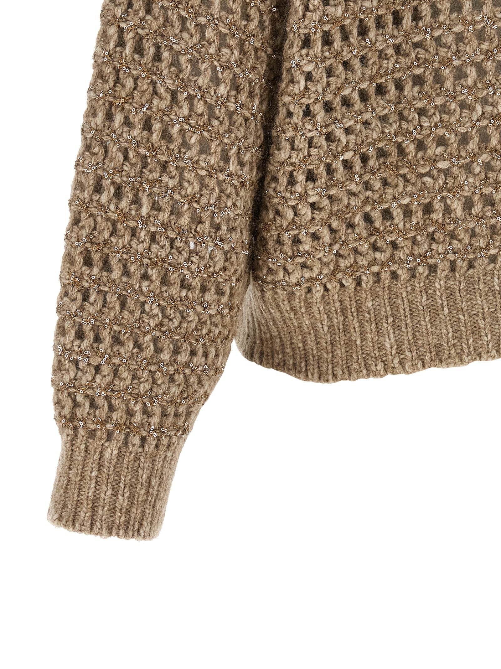 Beige Elastane Cardigan