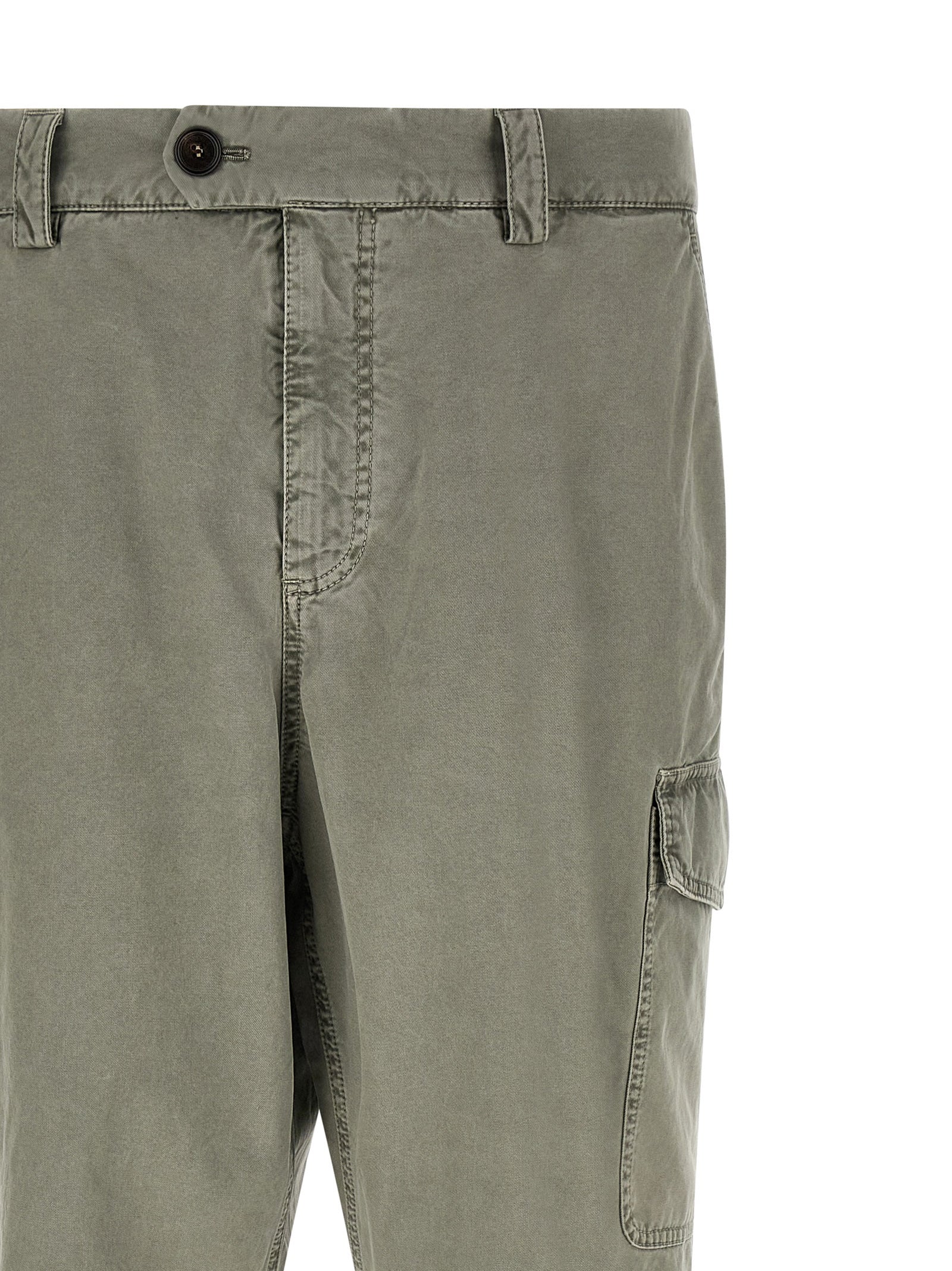 Bicolor Cotton Cargo Pants