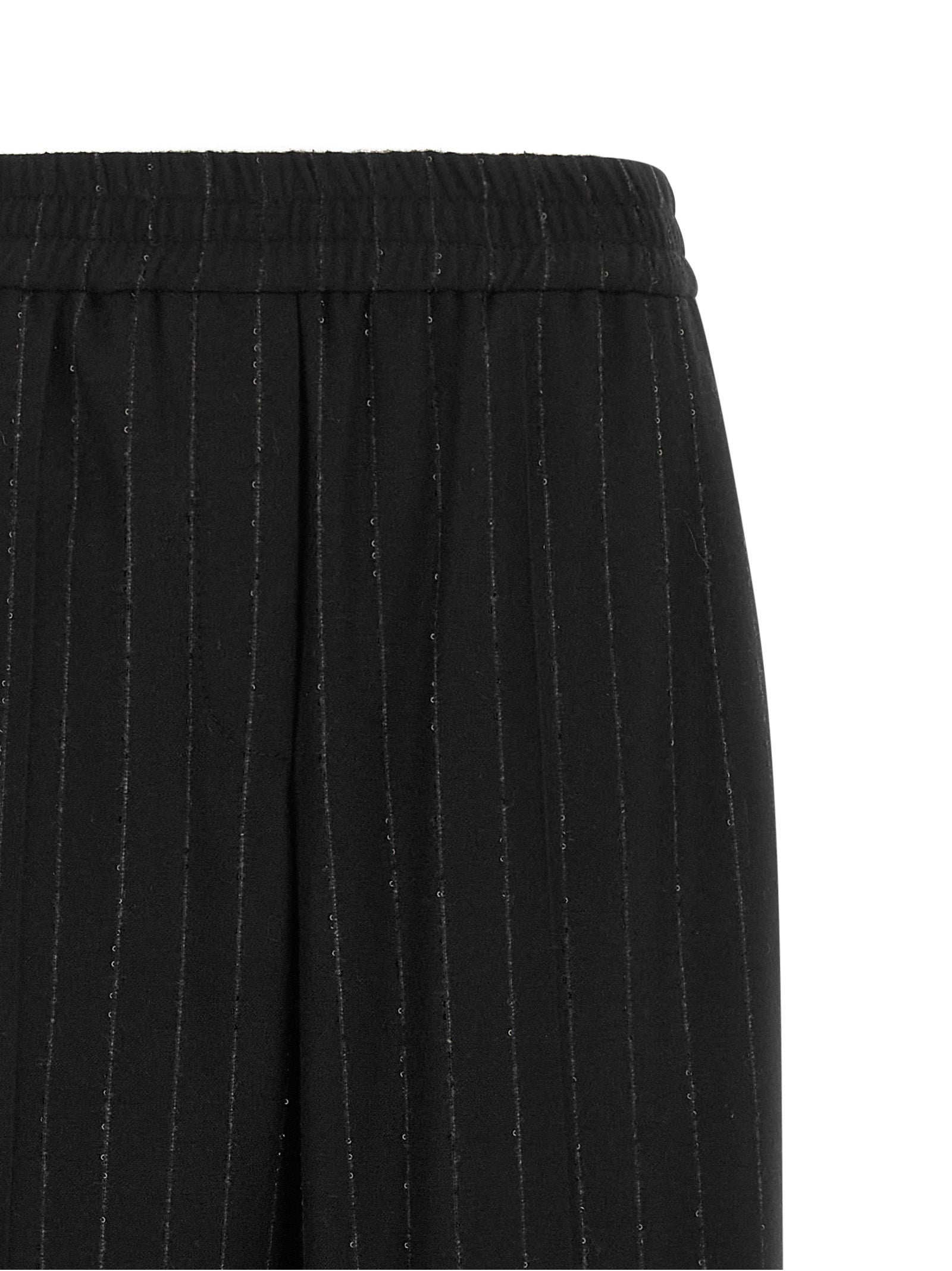 Blue Virgin Wool Casual Pants