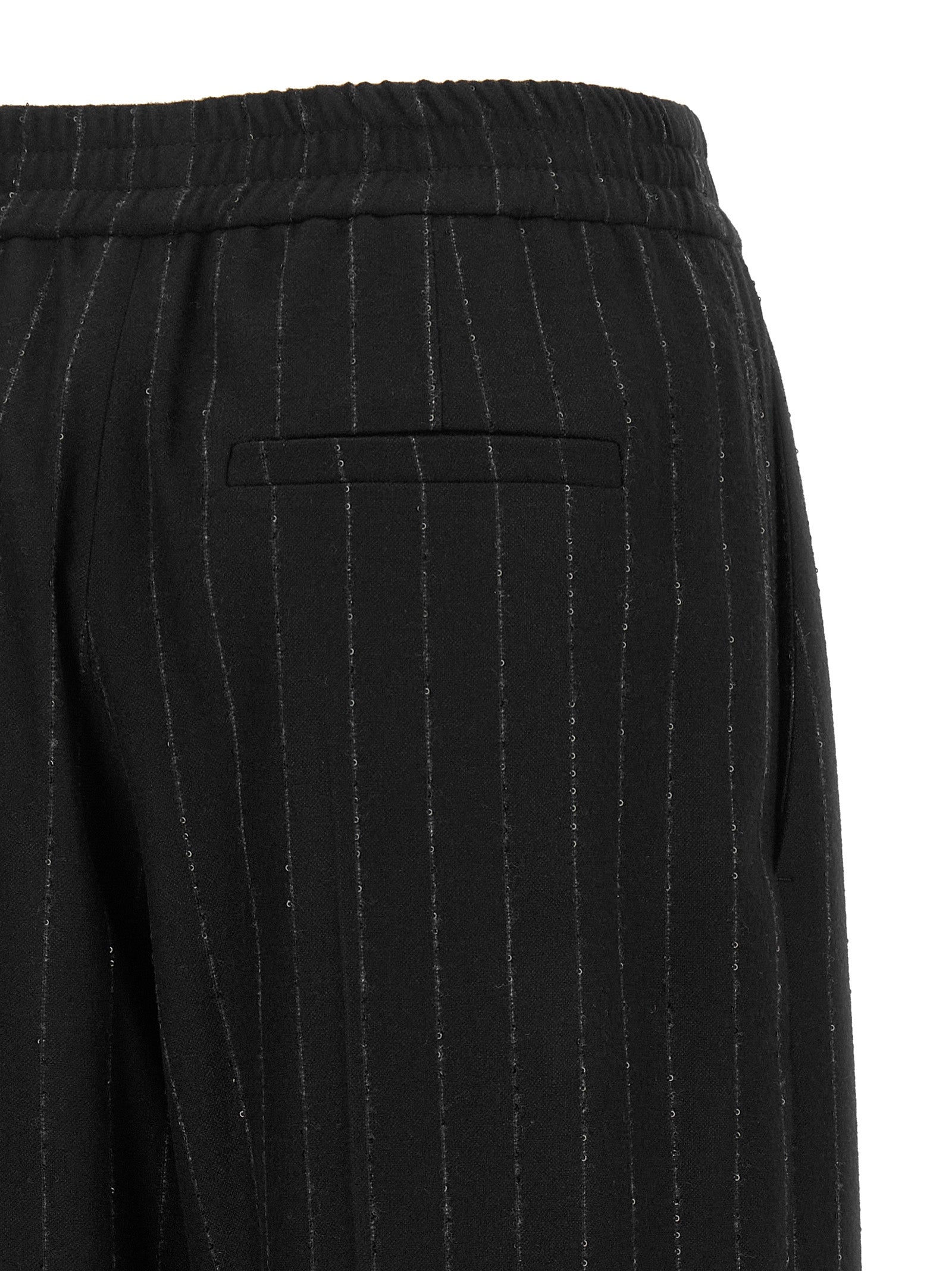 Blue Virgin Wool Casual Pants