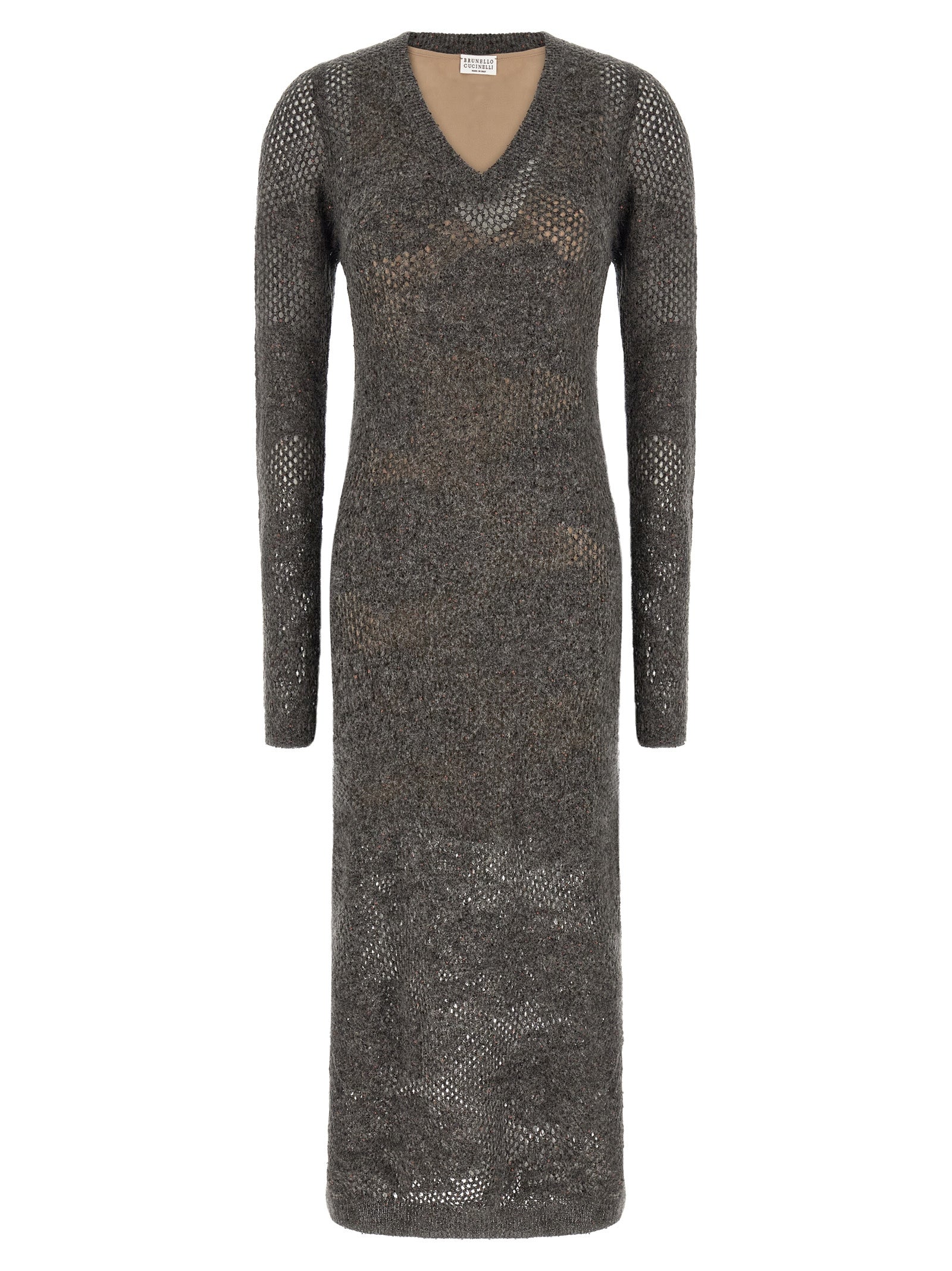Gray Nylon Casual Dress