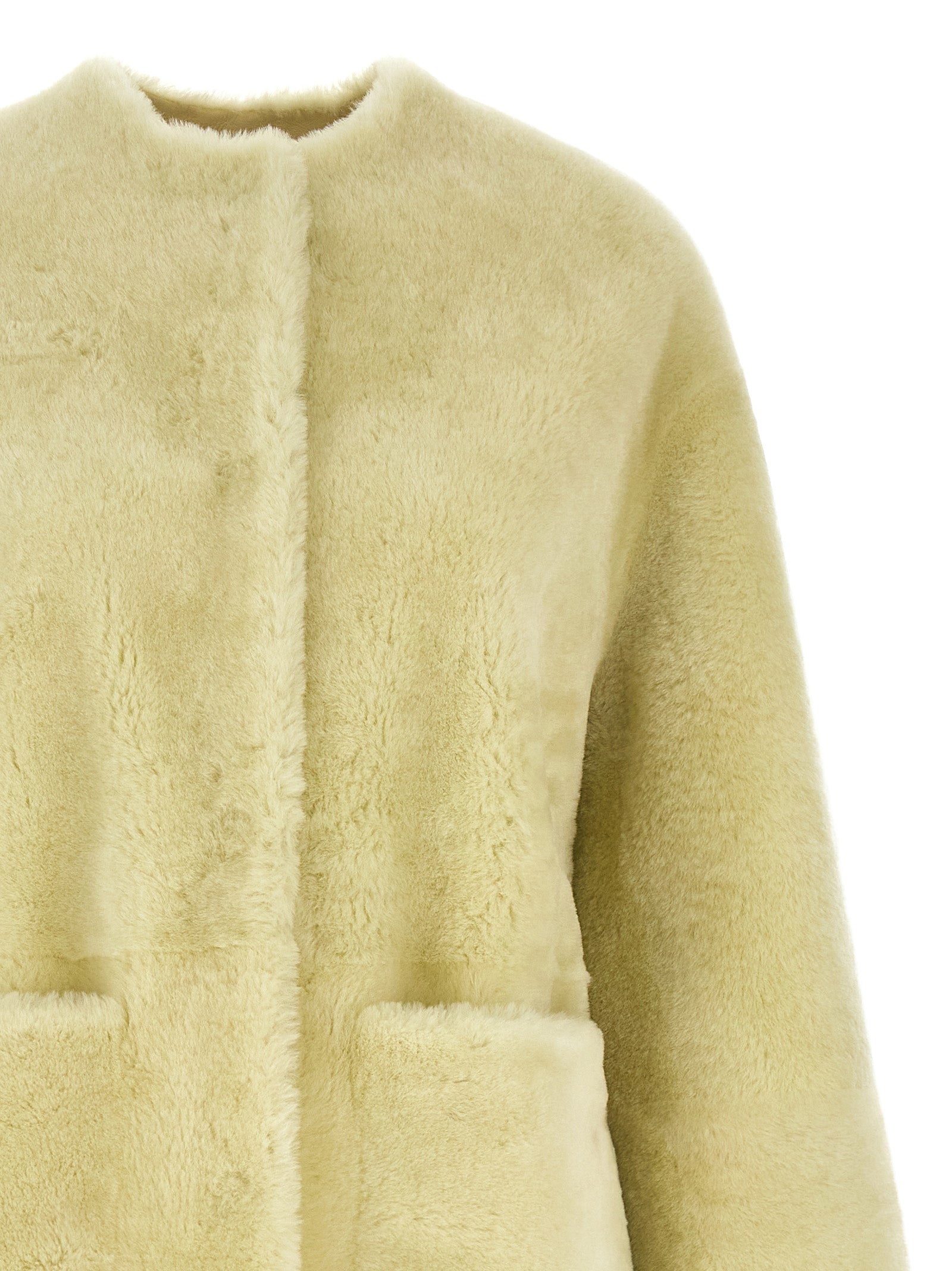 Bicolor Lamb Fur Coat