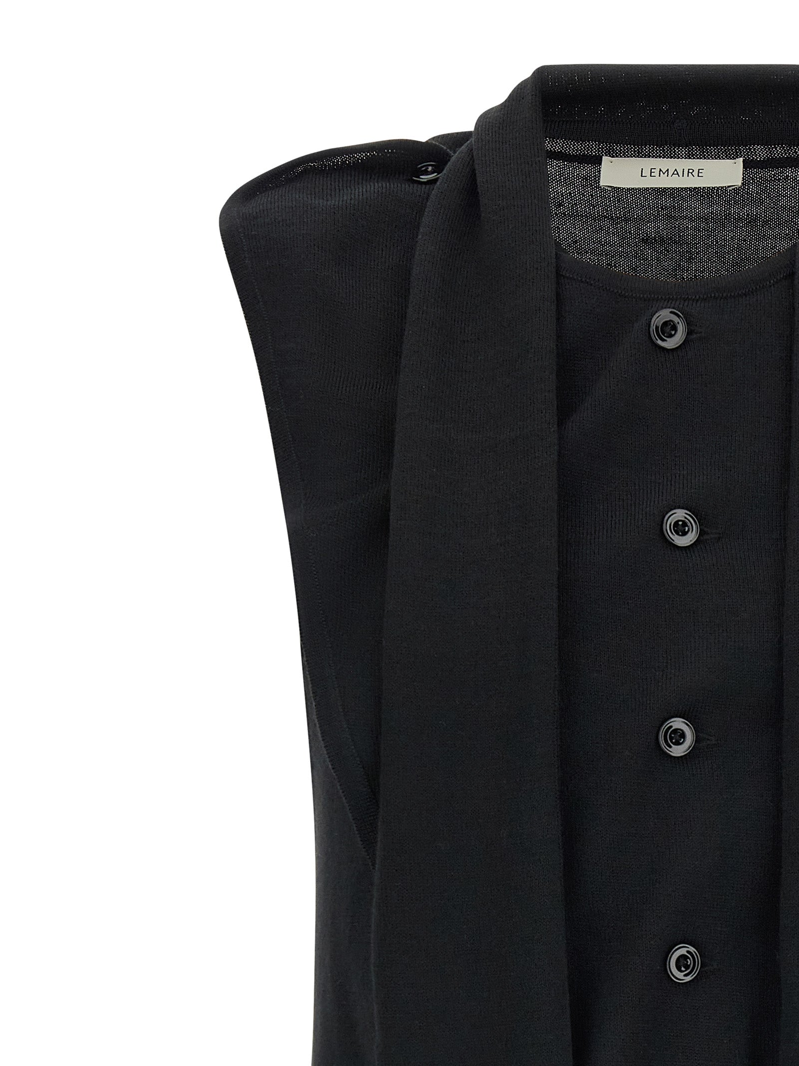 Black Wool Sleeveless Jacket