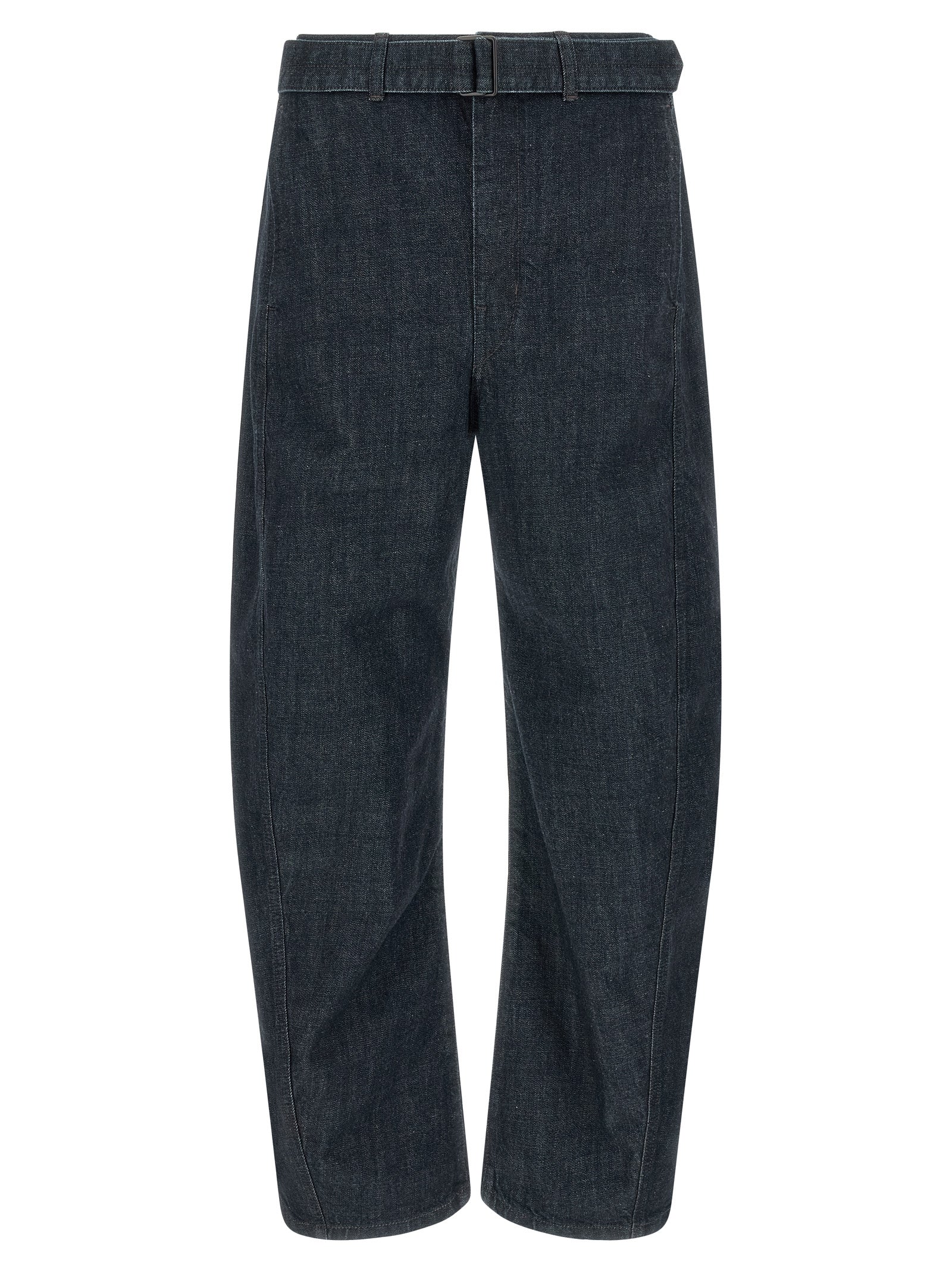 Blue Cotton Tapered Jeans