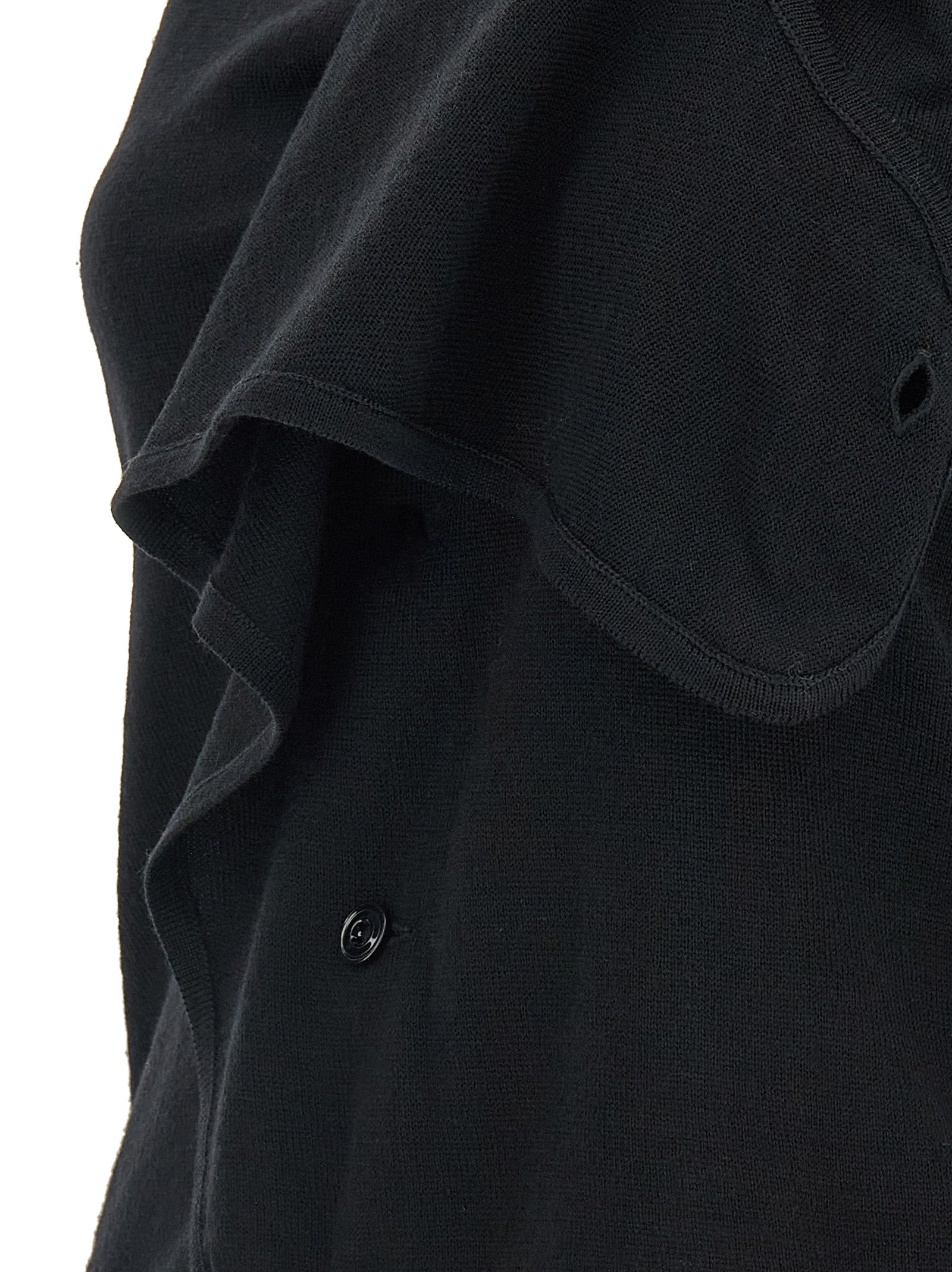 Black Wool Sleeveless Jacket