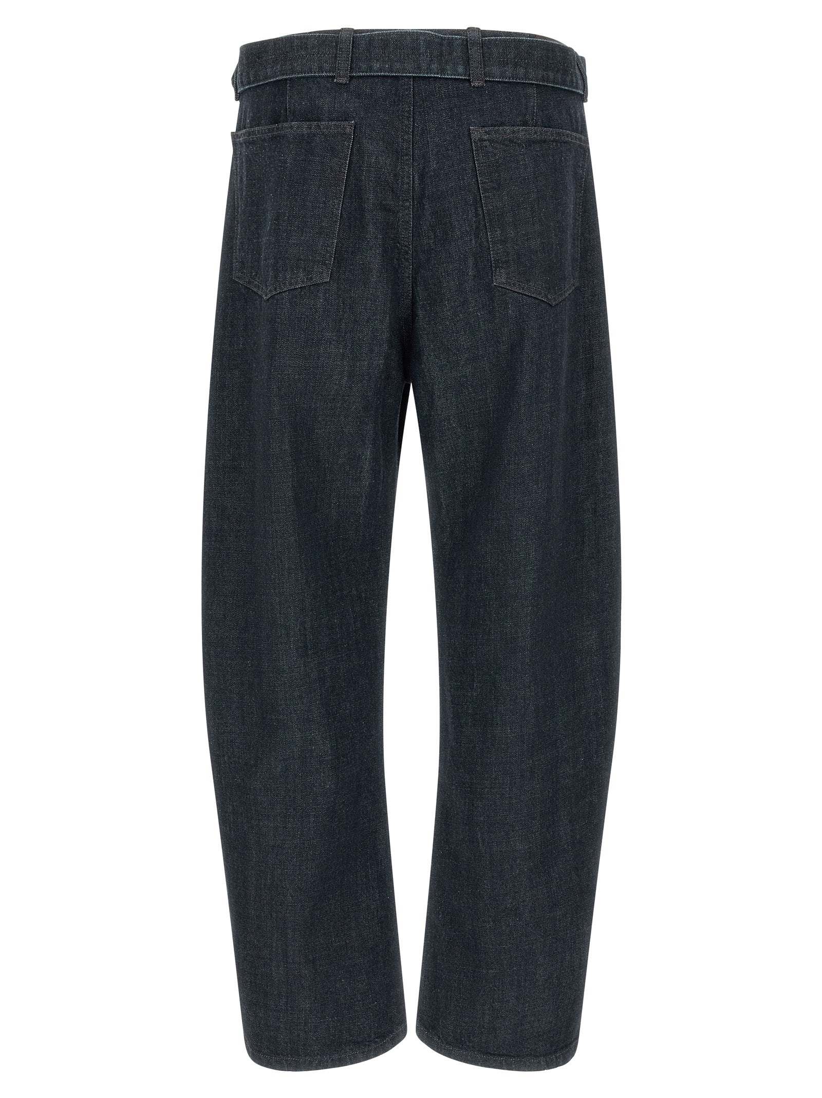 Blue Cotton Tapered Jeans