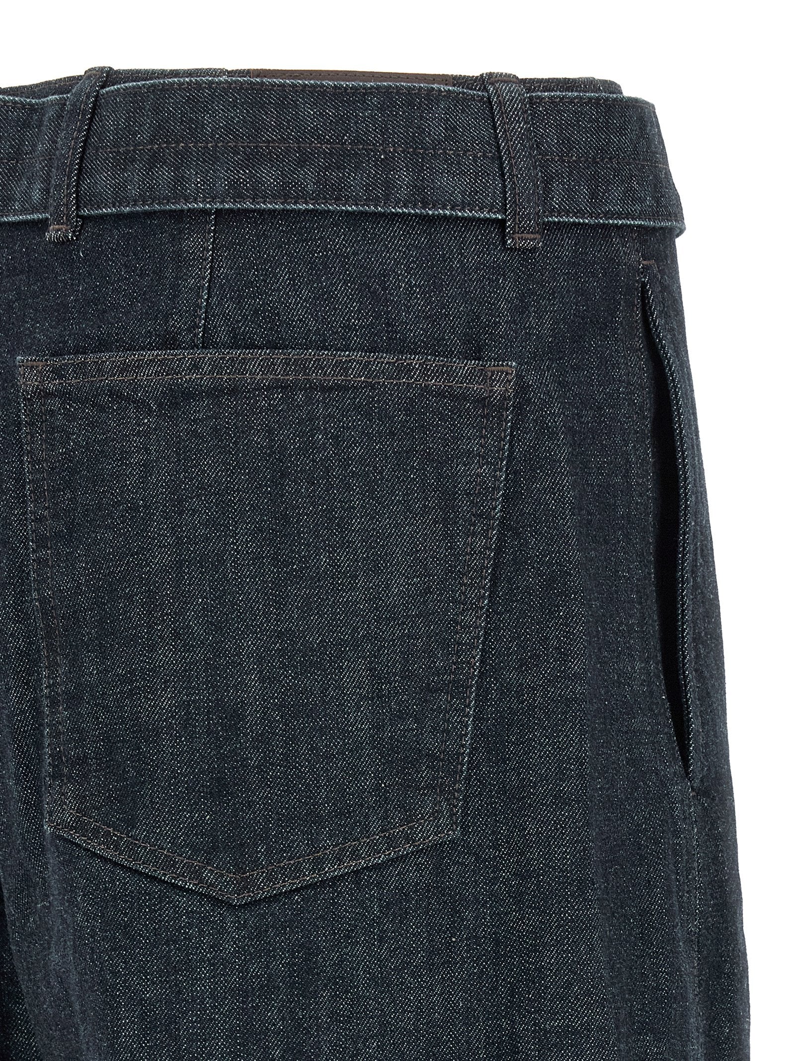 Blue Cotton Tapered Jeans