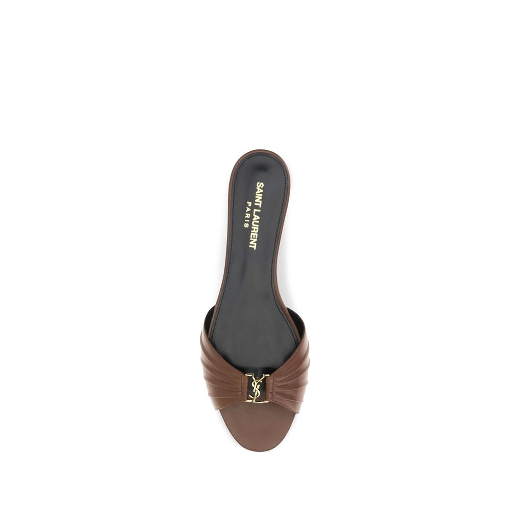 Brown Calf Leather Bos Taurus Mules