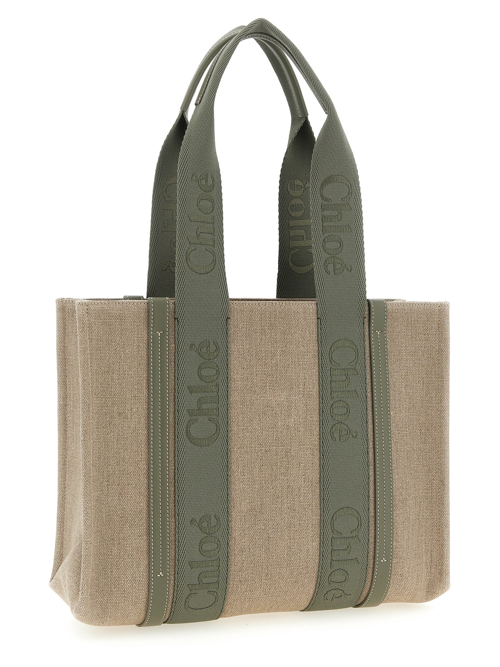 Bicolor Linen Tote Bag