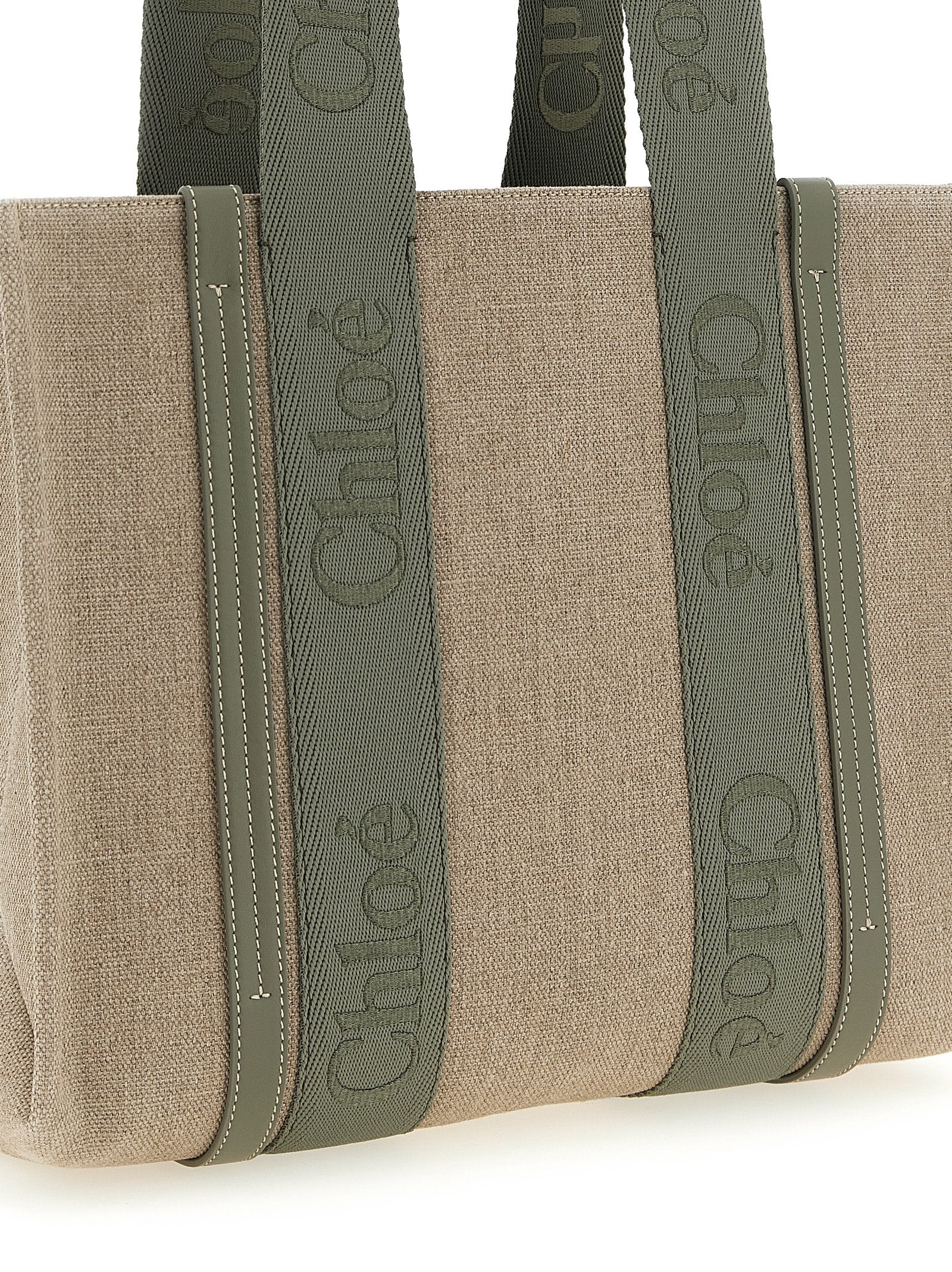 Bicolor Linen Tote Bag