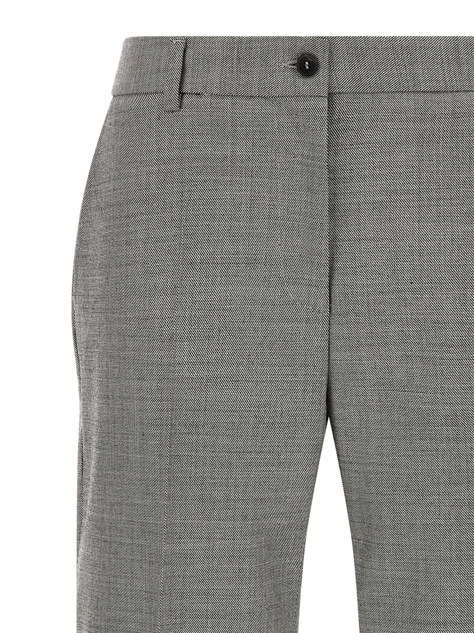 Gray Wool Flared Pants
