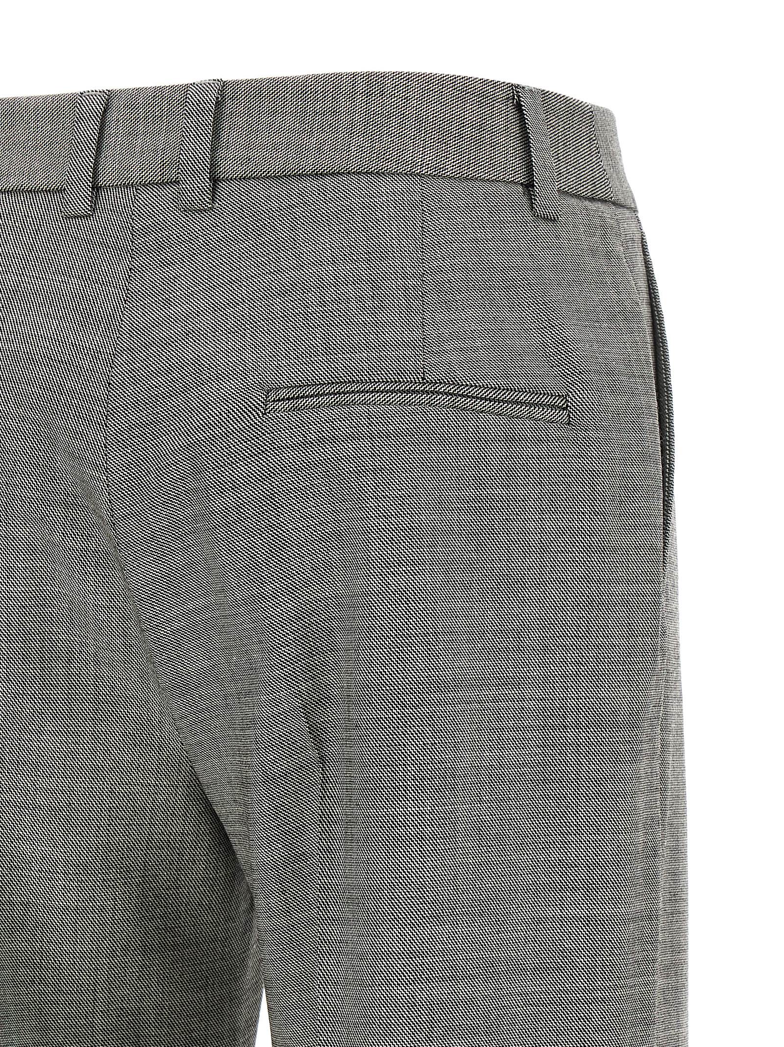 Gray Wool Flared Pants