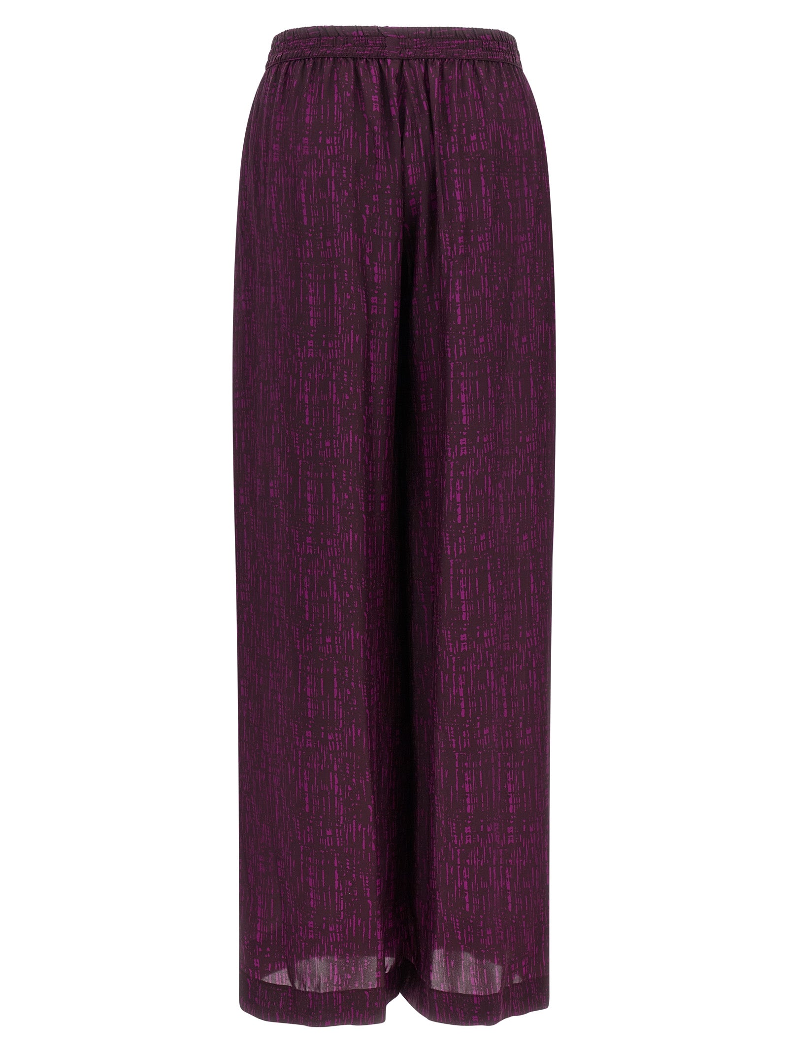 Purple Viscose Casual Pants
