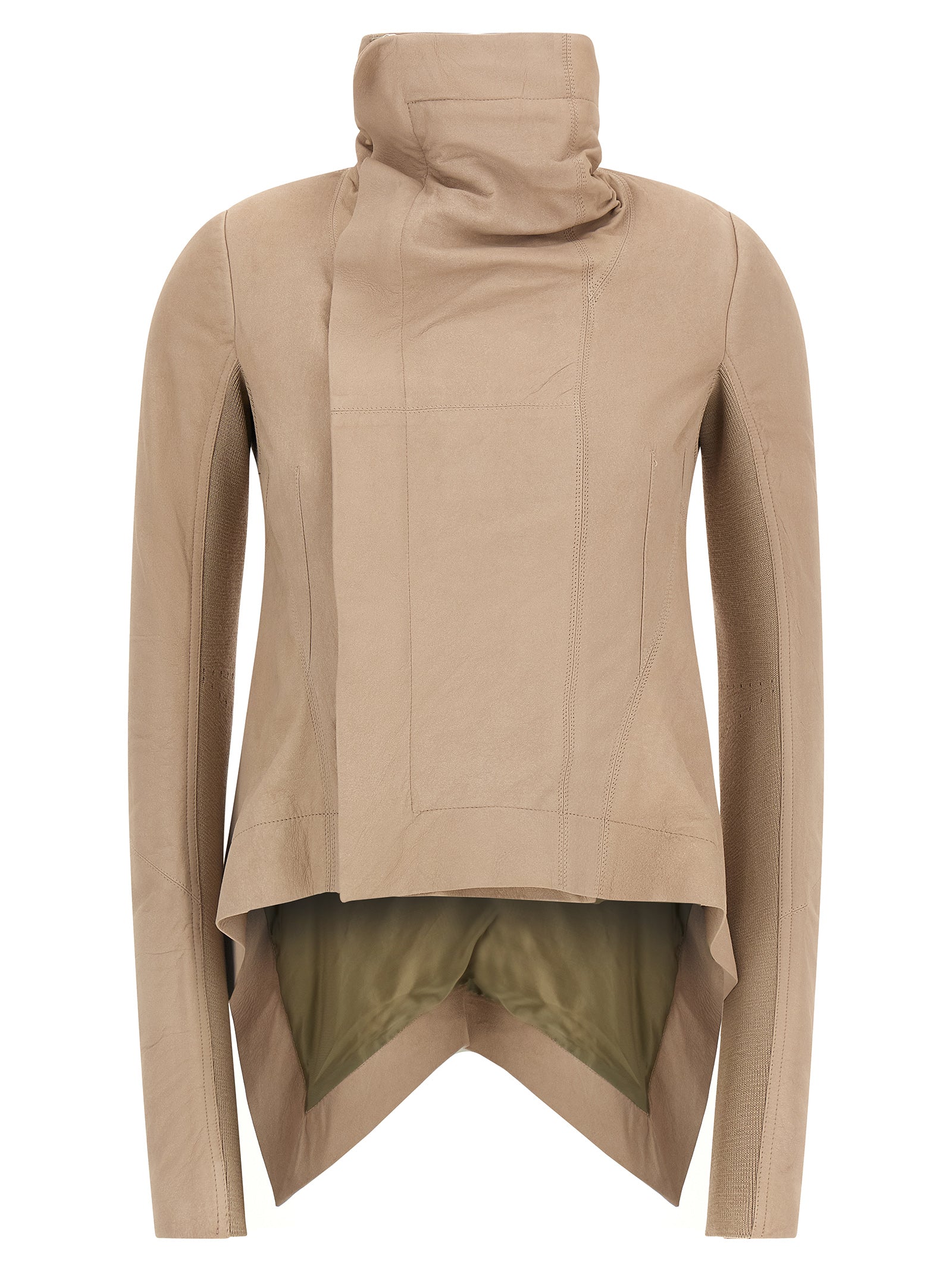 Beige Lamb Leather Leather Jacket