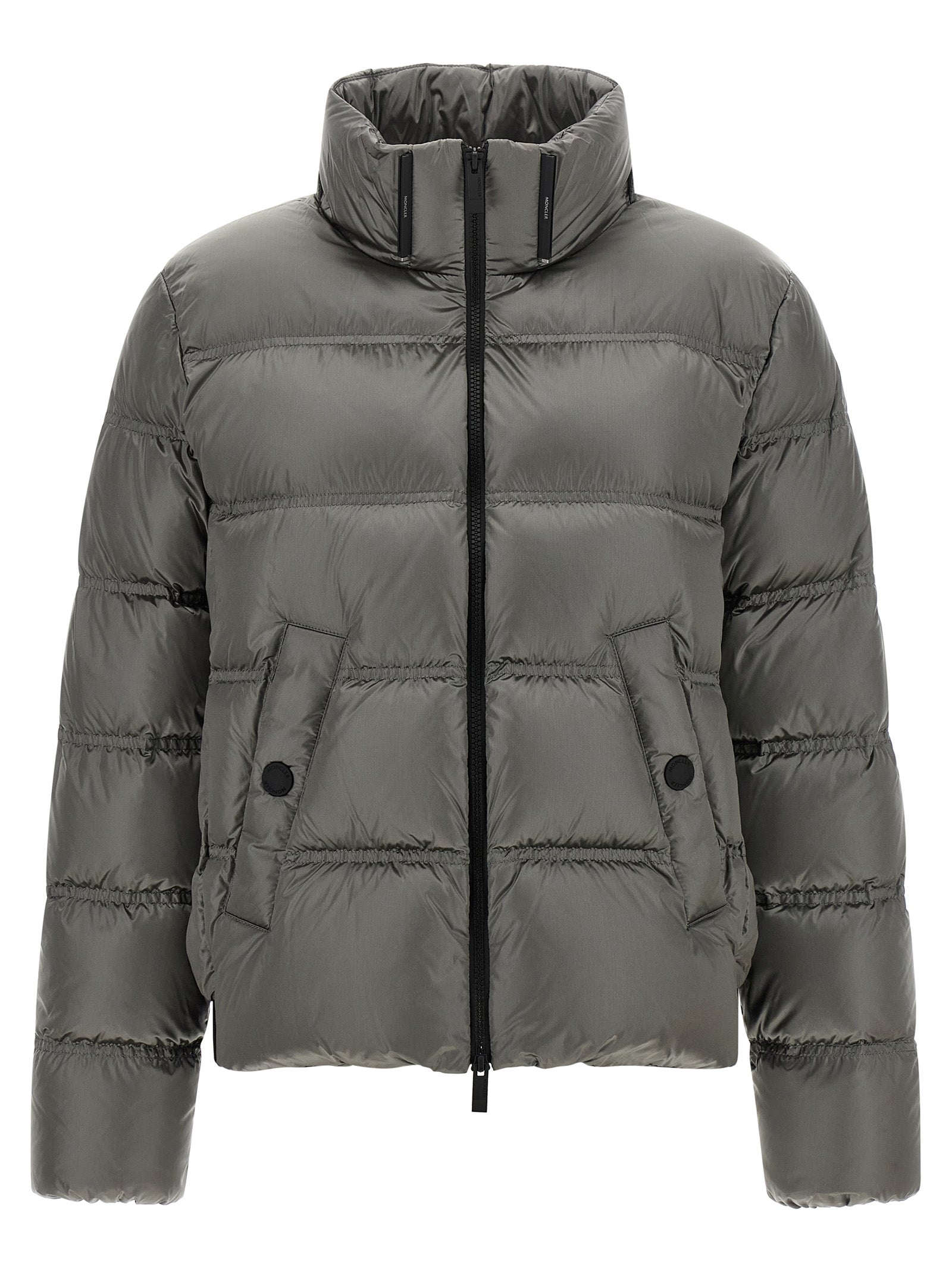 Gray Polyamide Full-Length Jacket