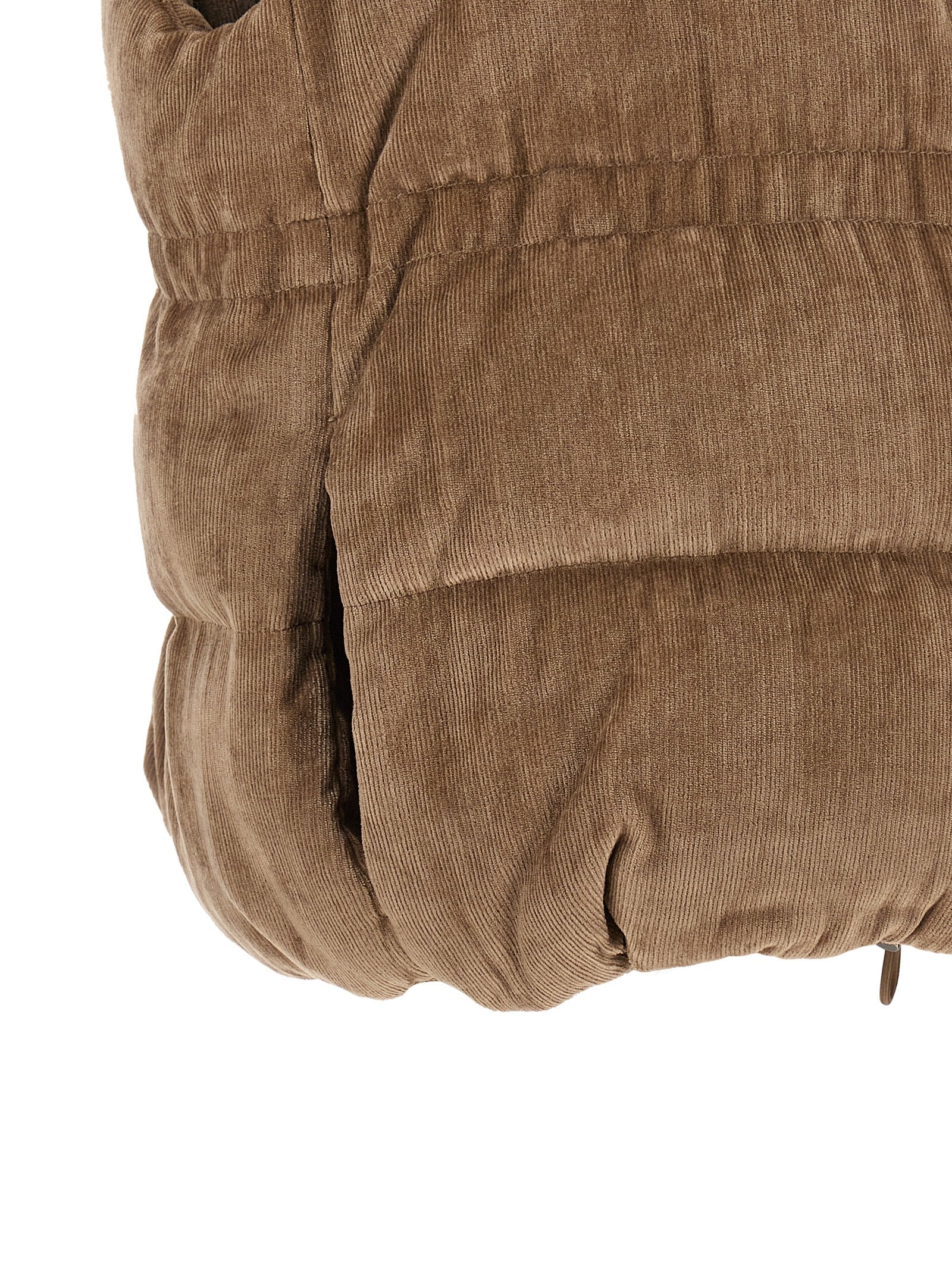 Beige Viscose Sleeveless Jacket