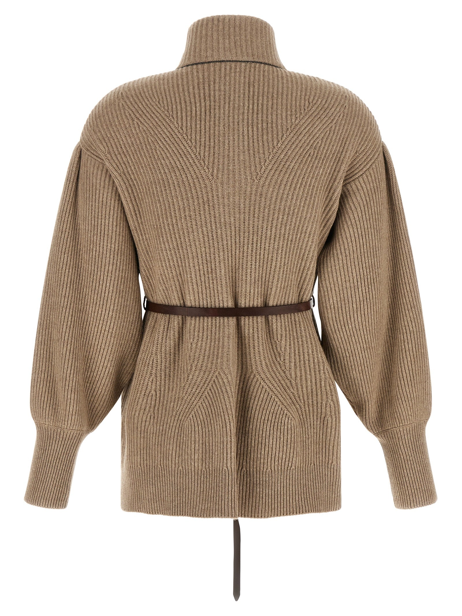Beige Virgin Wool Cardigan