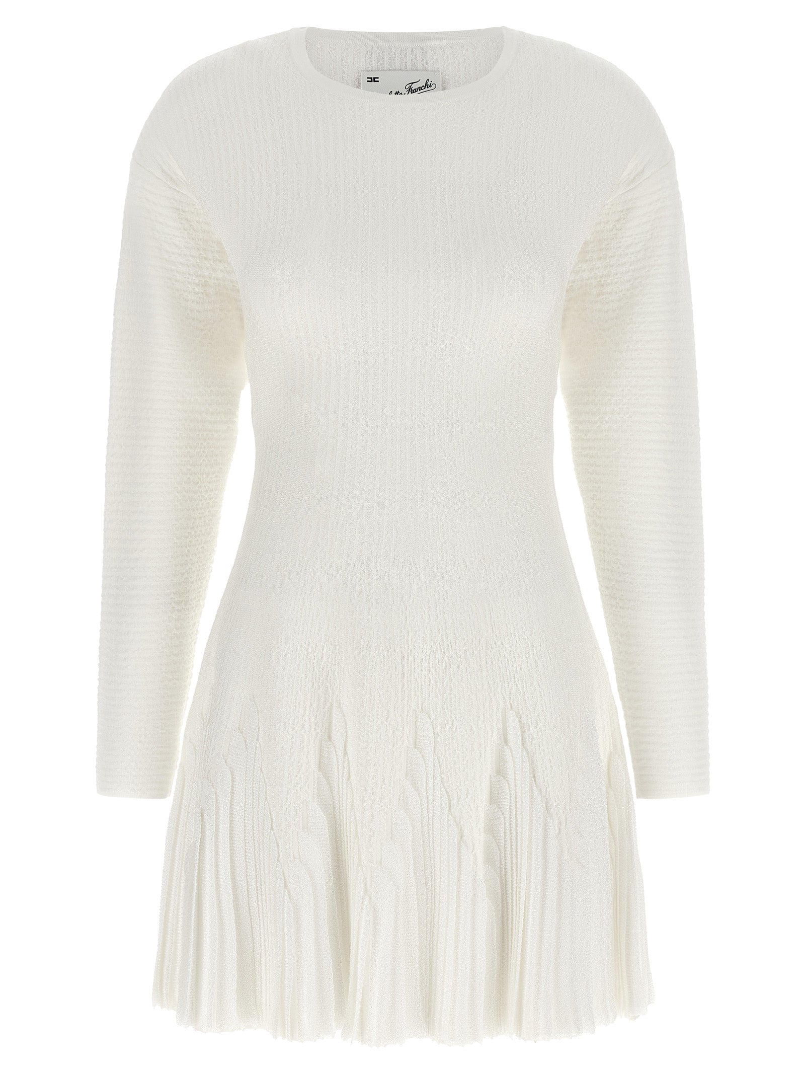 White Viscose Short Dress