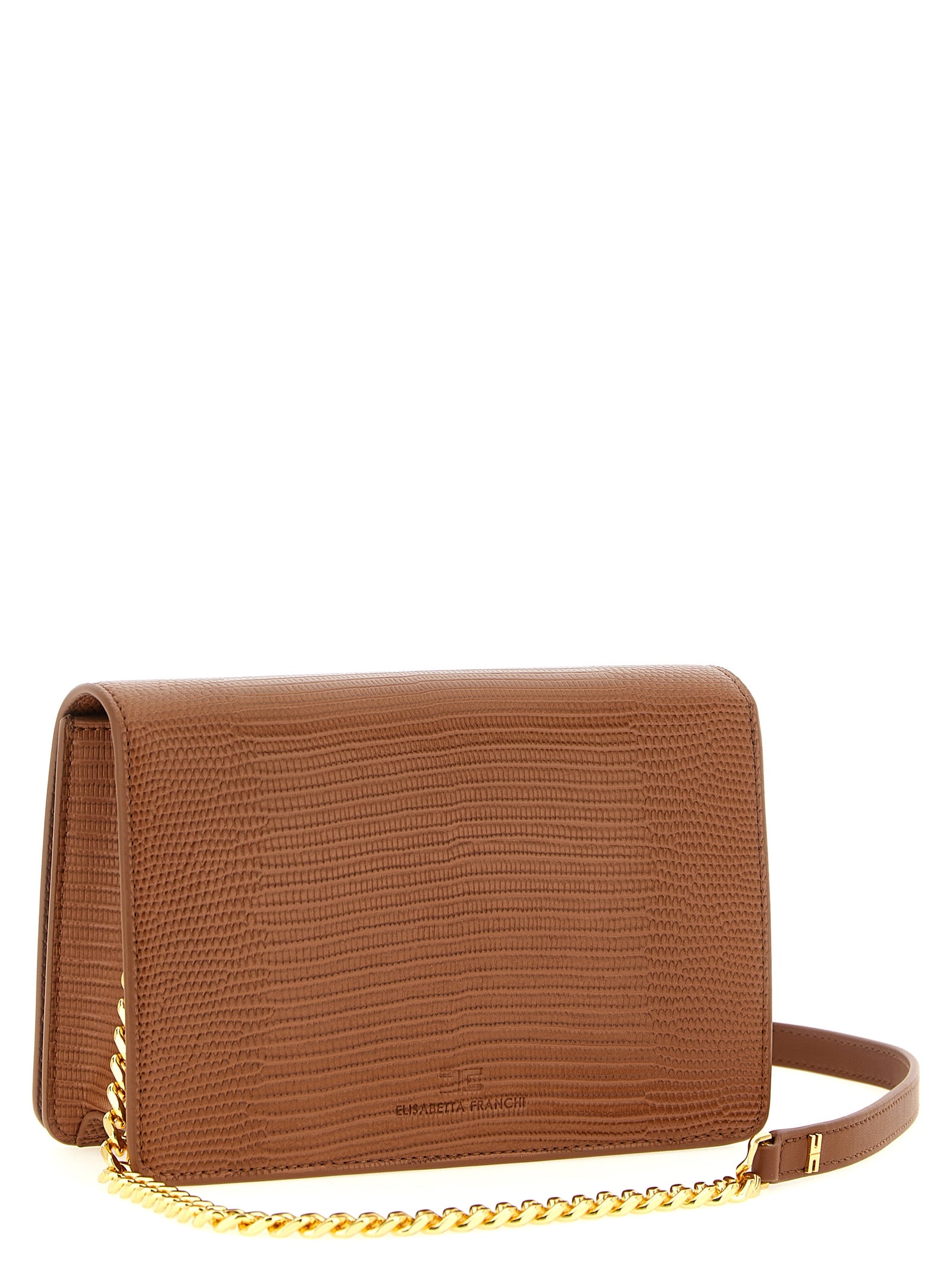 Brown Polyester Clutch Bag
