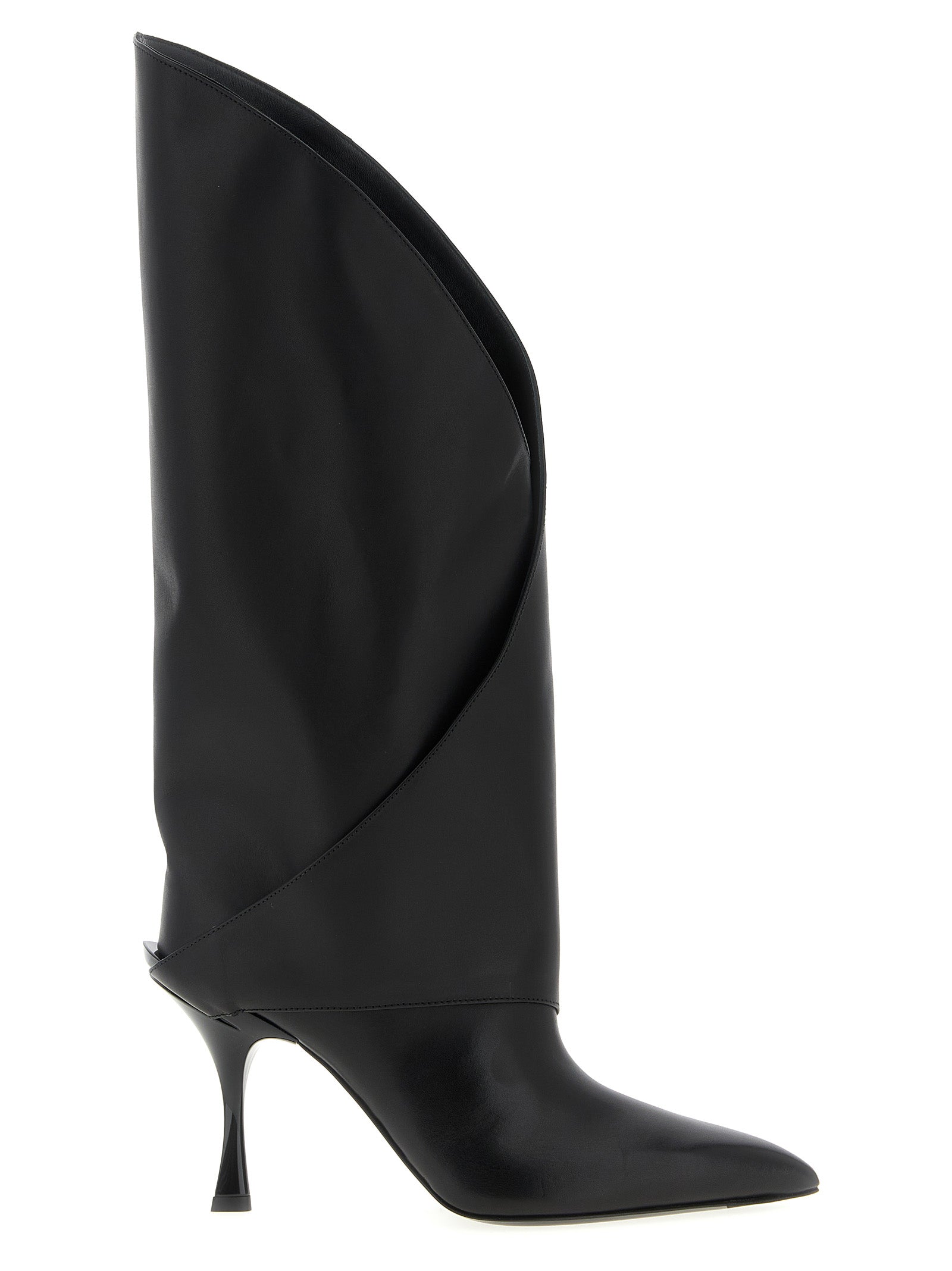 Black Calfskin Over The Knee