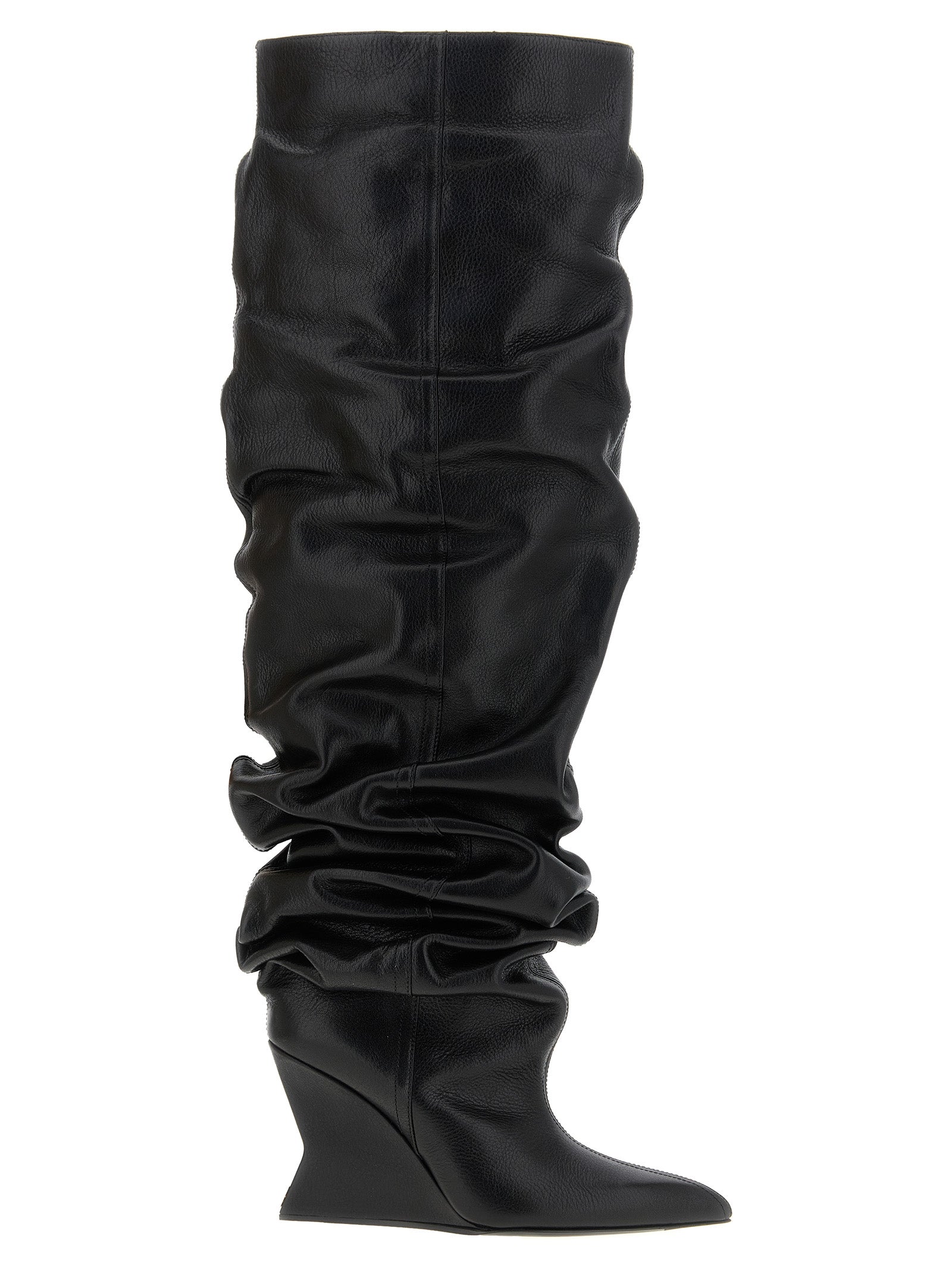 Black Calfskin Over The Knee