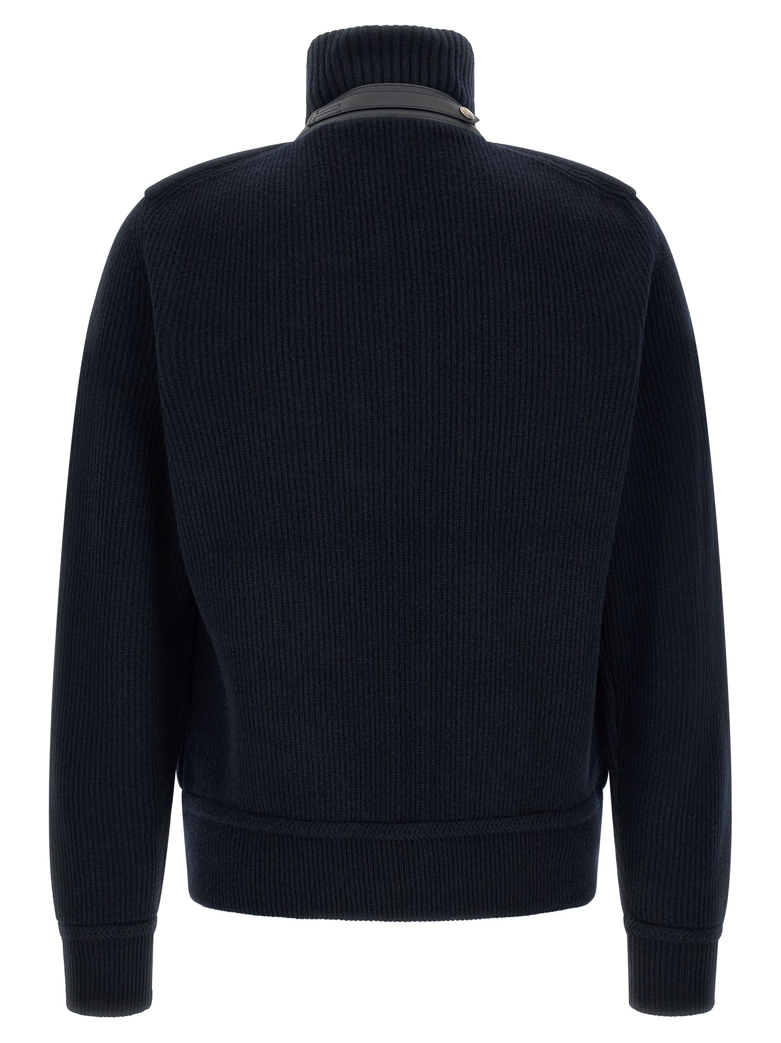 Blue Virgin Wool Full-Length Jacket