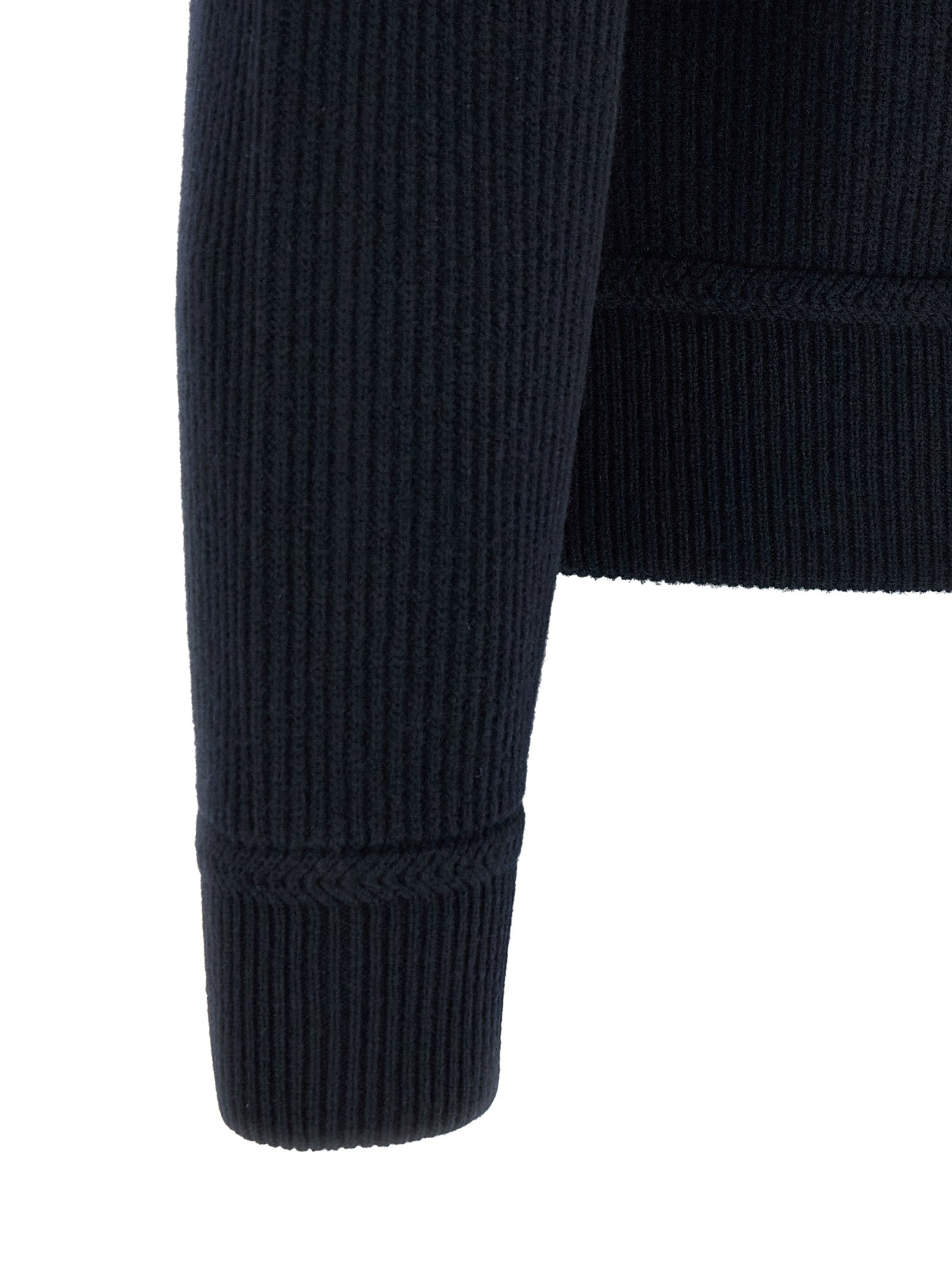 Blue Virgin Wool Full-Length Jacket
