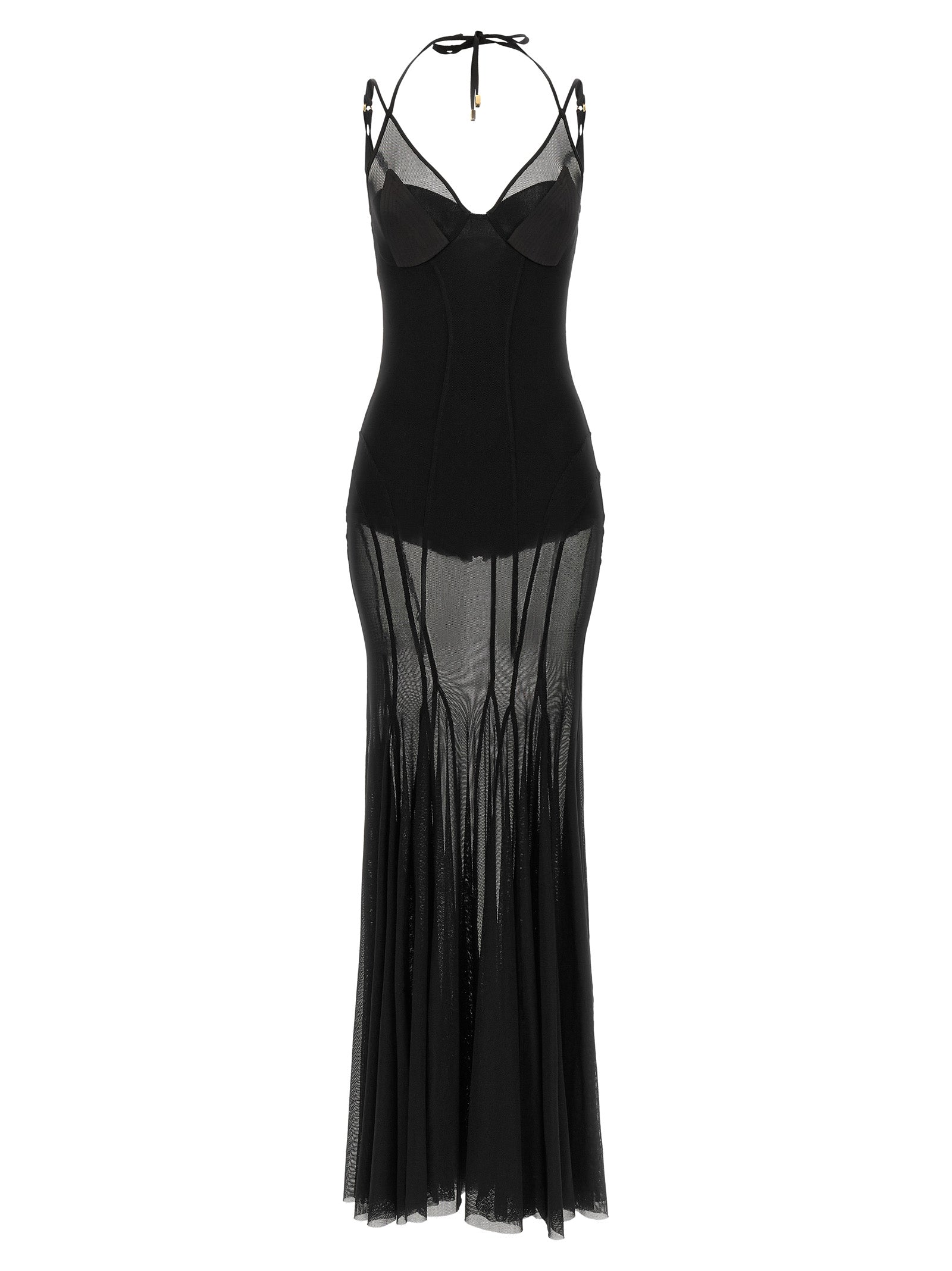 Black Polyamide Long Dress