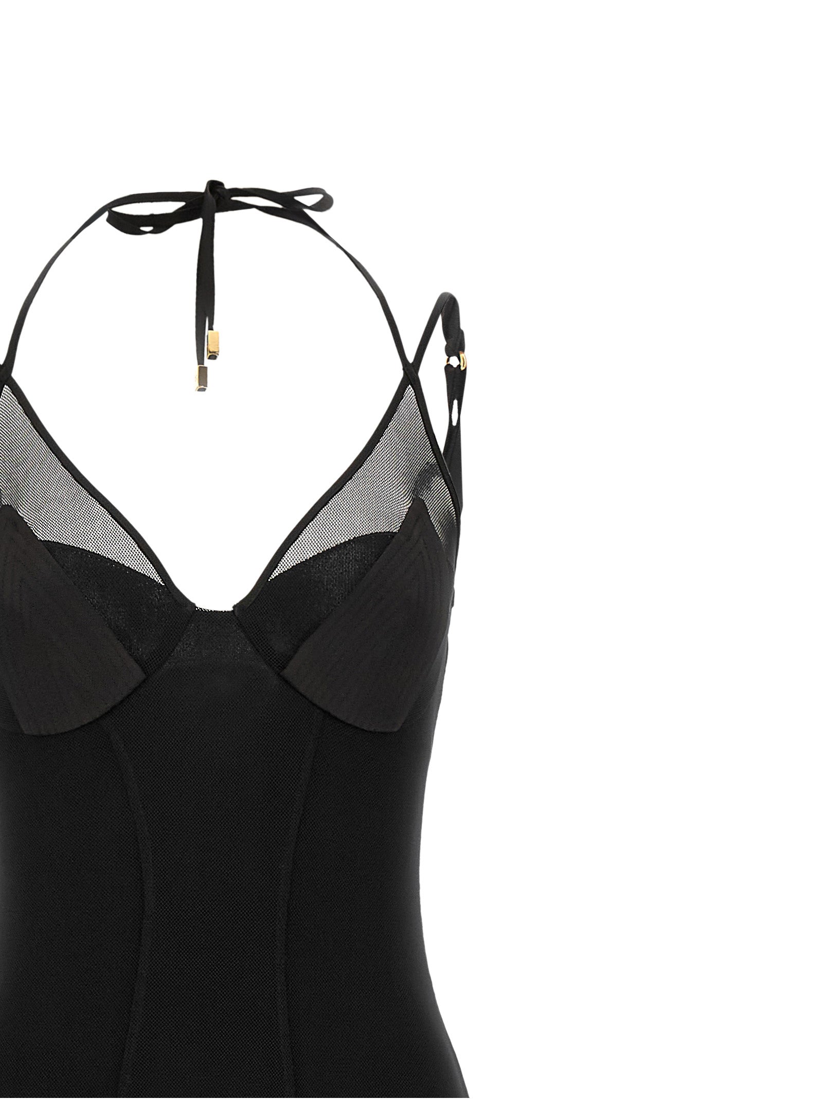 Black Polyamide Long Dress