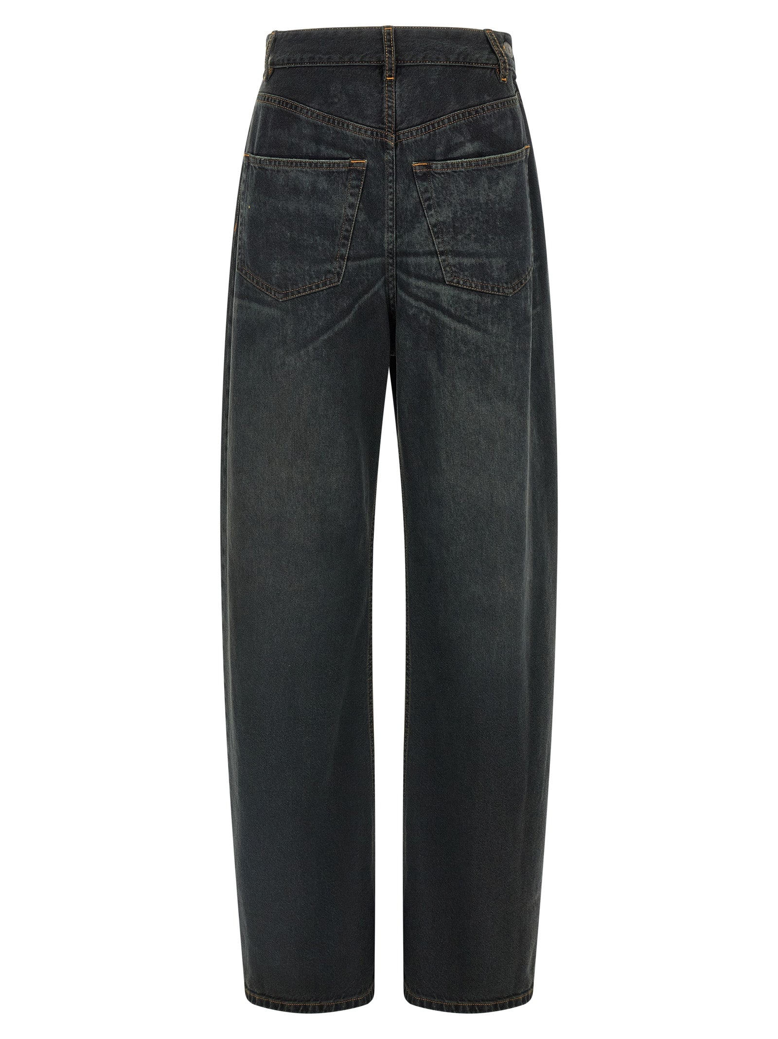 Blue Cotton Flared Jeans