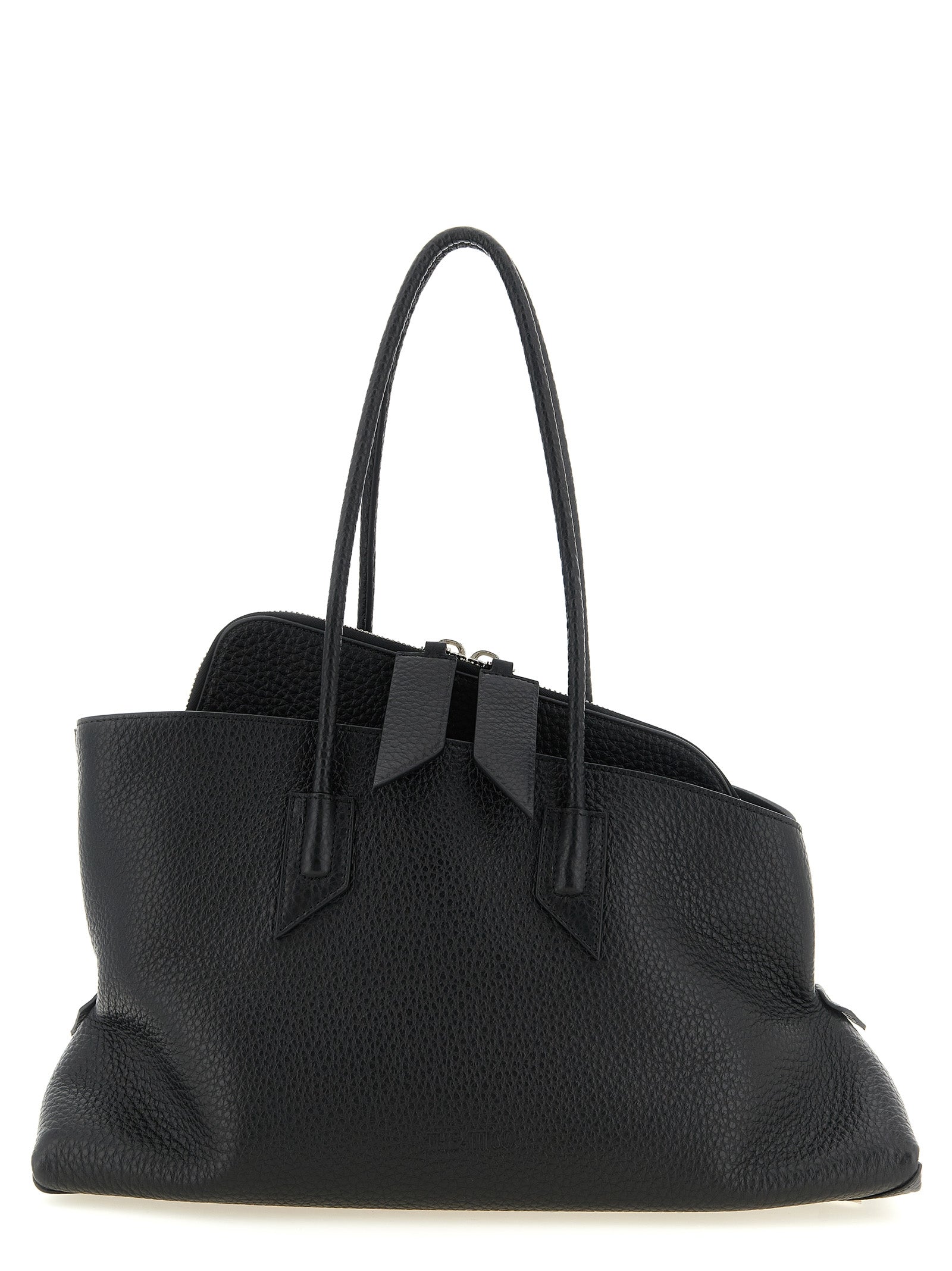 Black Bovine Leather Shoulder Bag