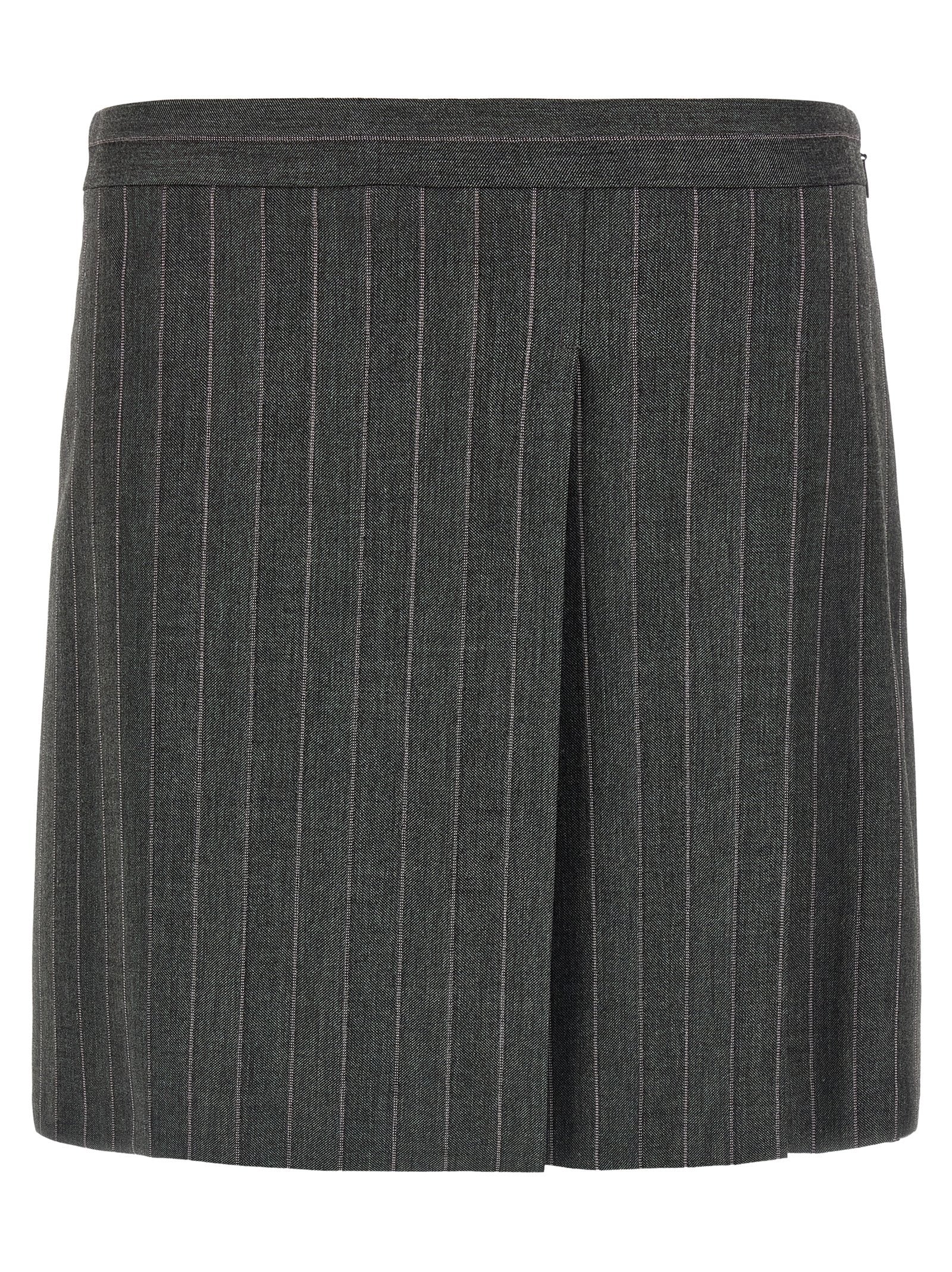 Gray Polyester Long Skirt