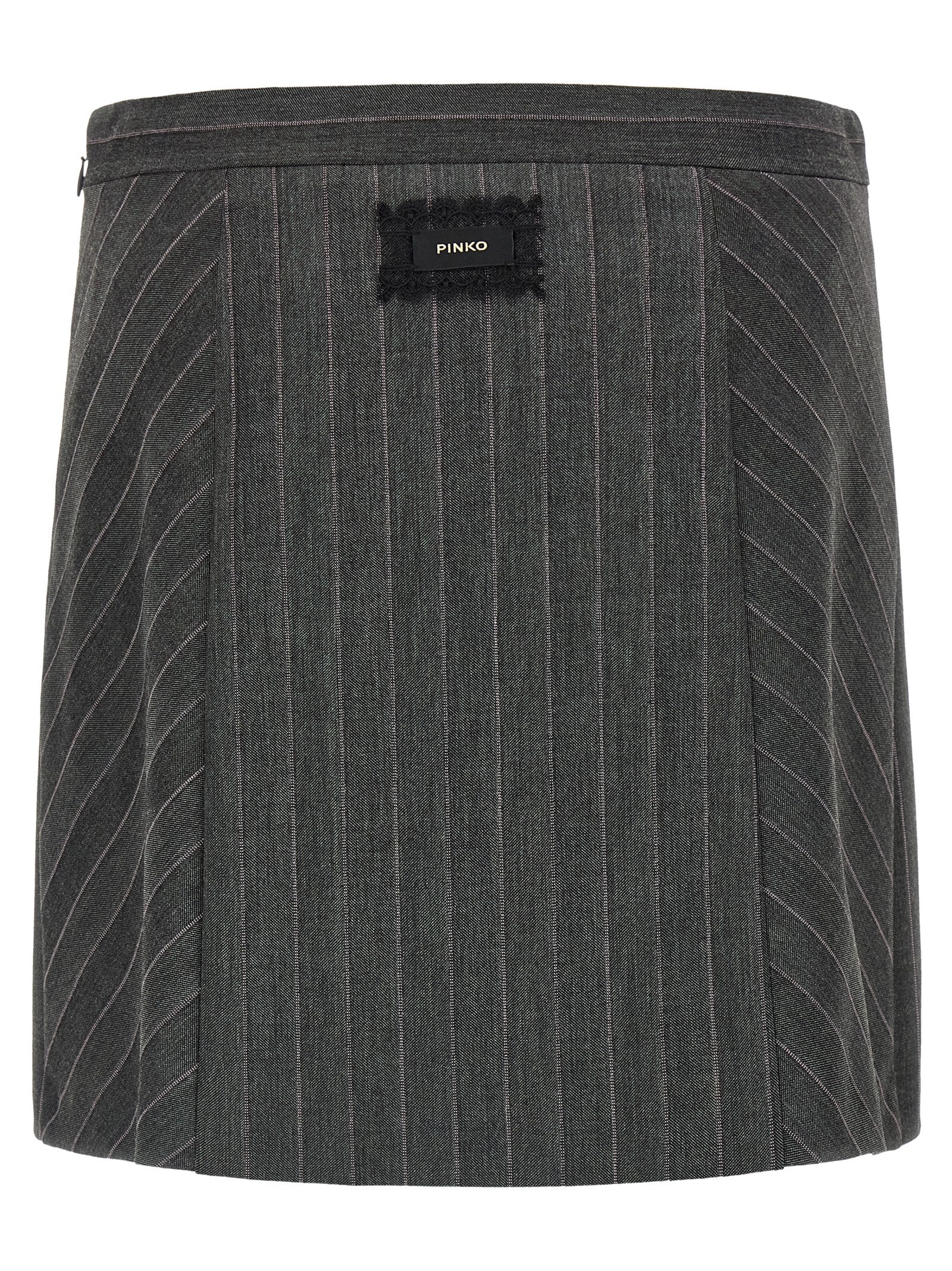 Gray Polyester Long Skirt