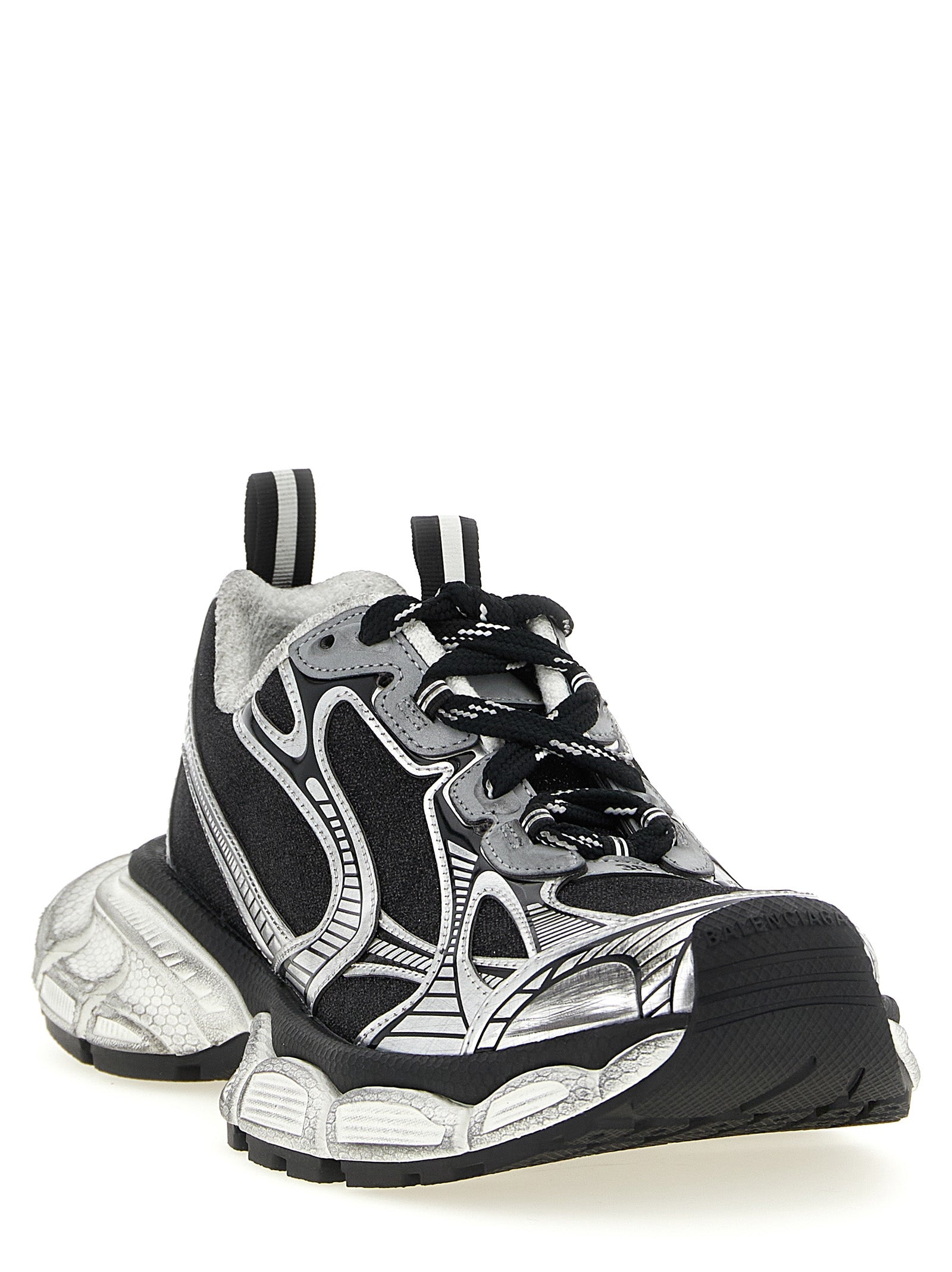 Black Polyethylene Athletic Sneakers