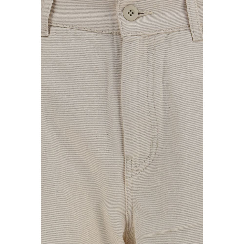 White Cotton Casual Pants