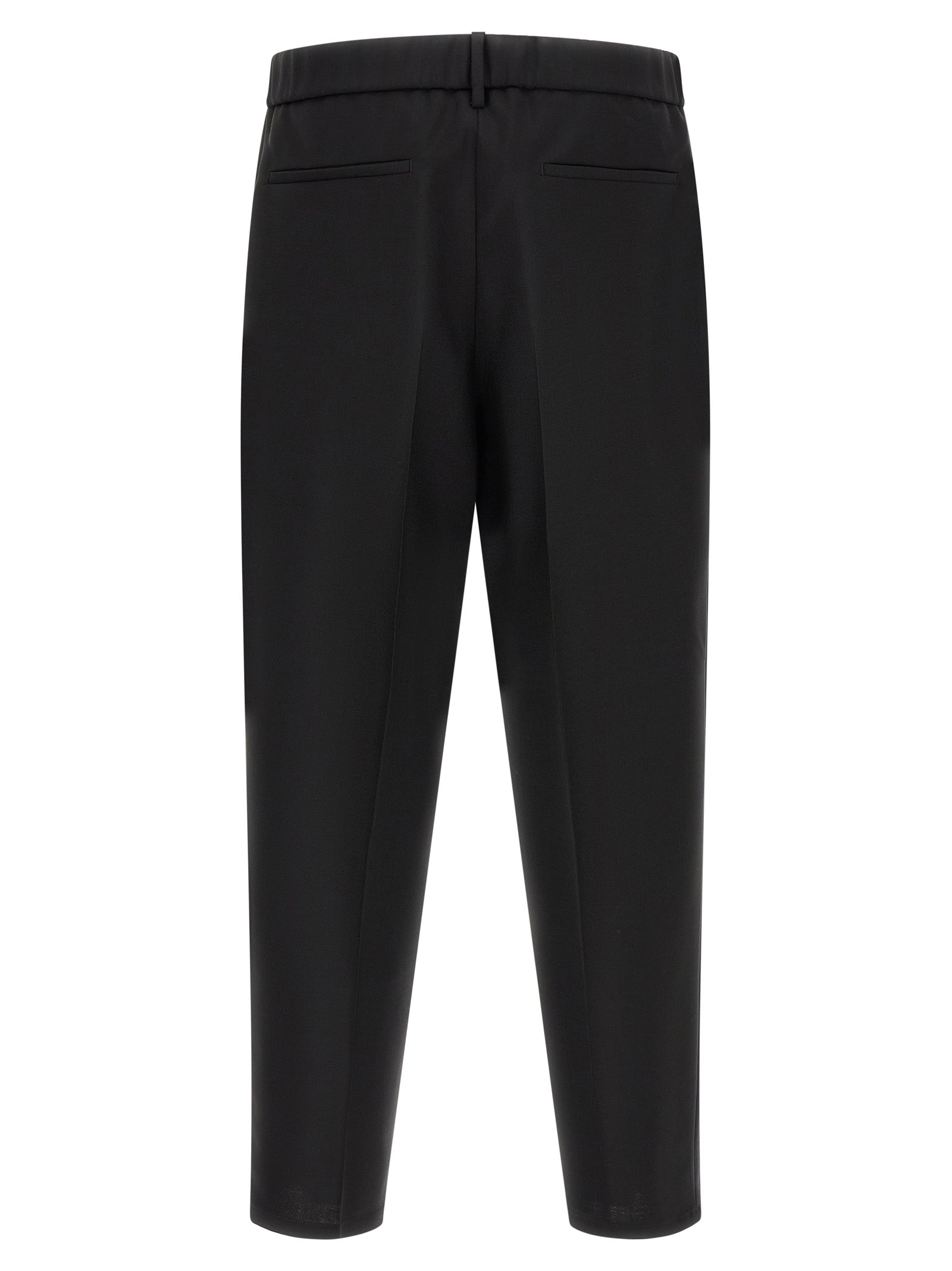 Black Virgin Wool Cropped Pants
