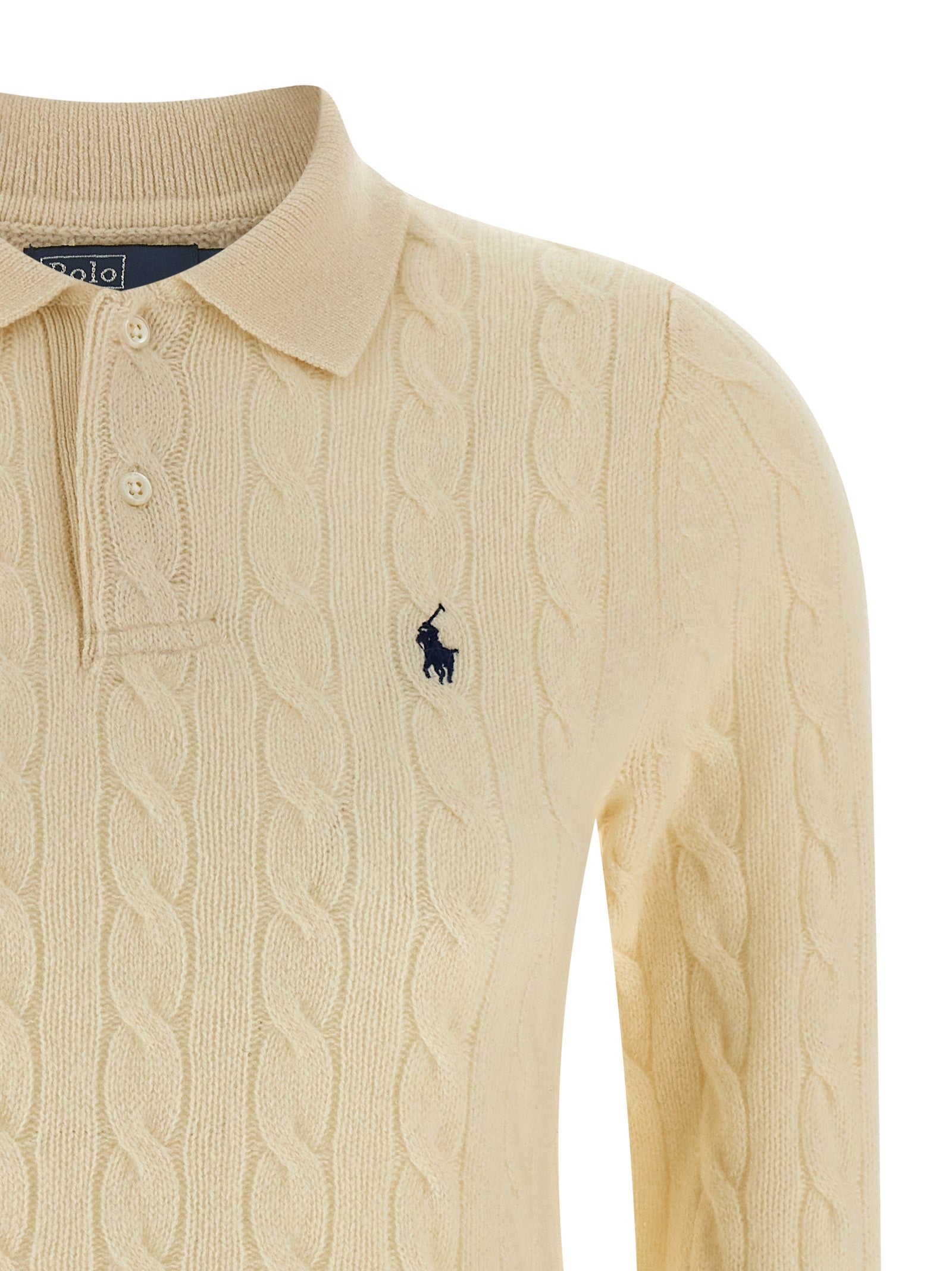 White Wool Polo Shirt