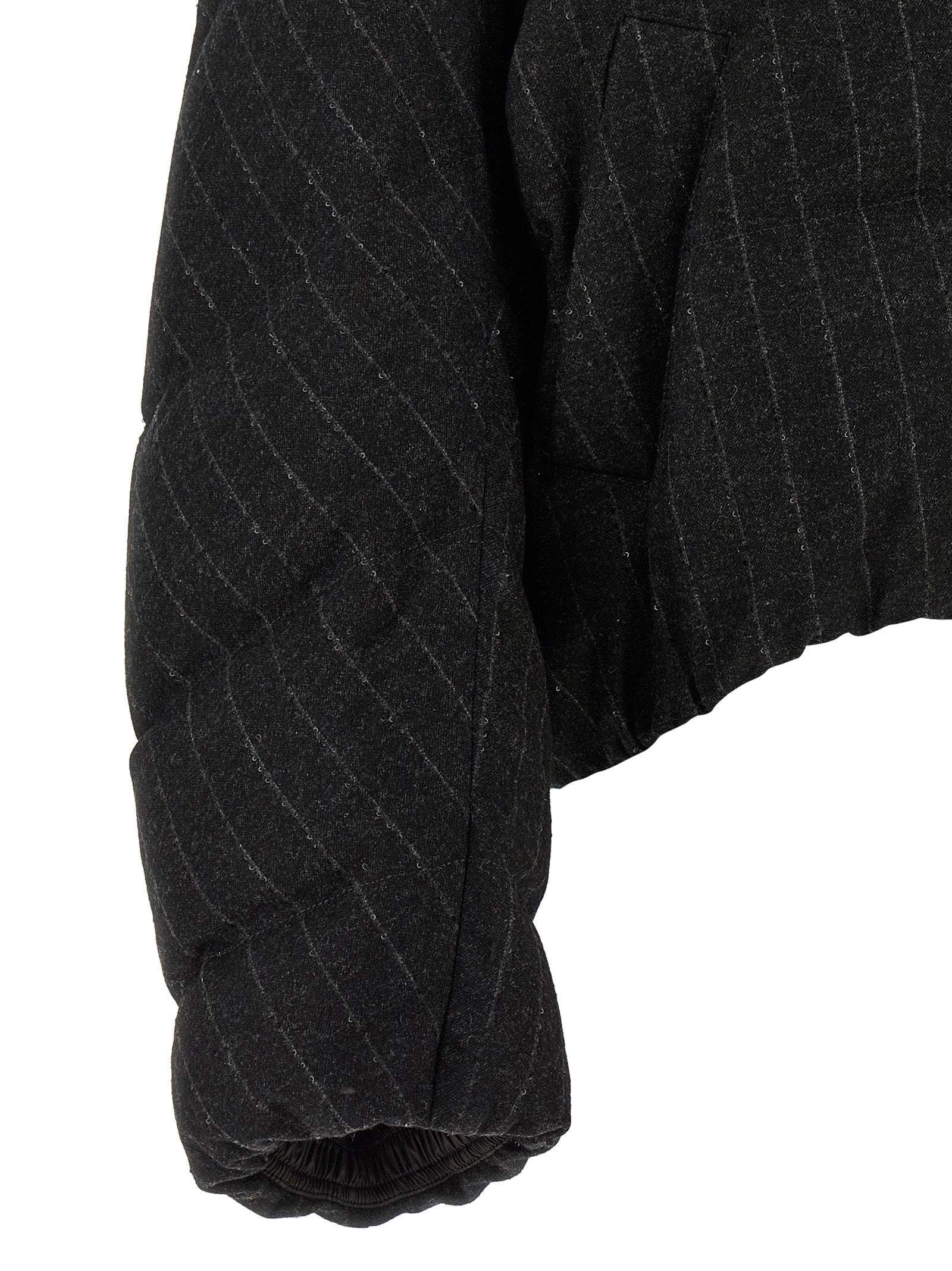 Gray Virgin Wool Full-Length Jacket
