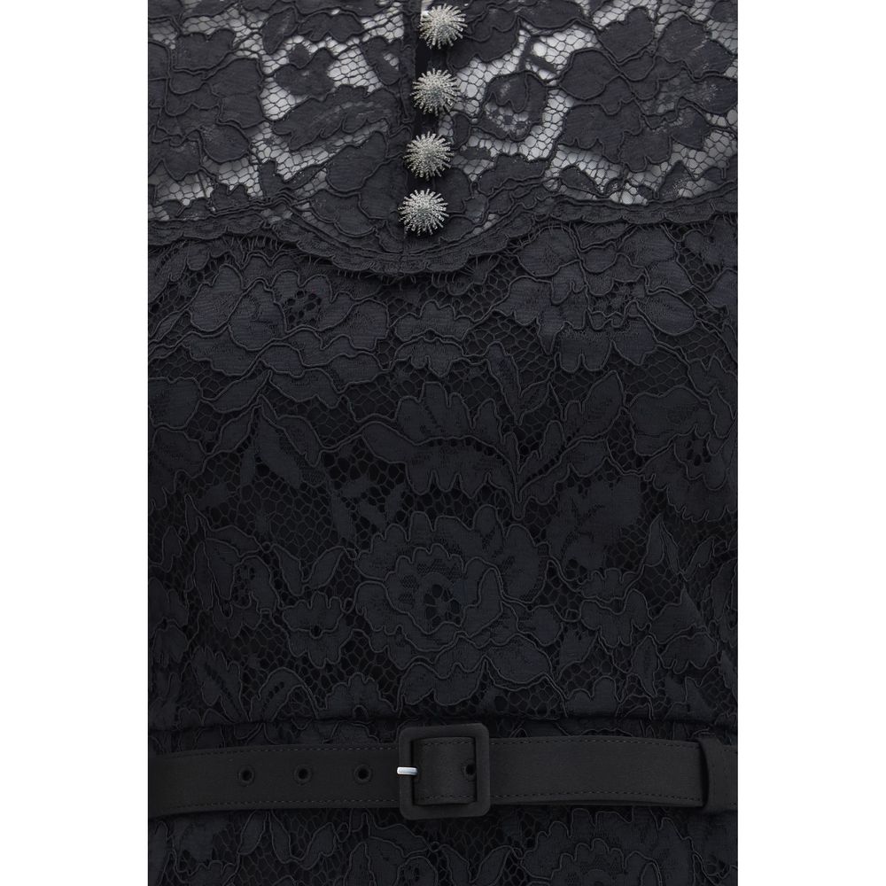 Black Polyester Casual Dress