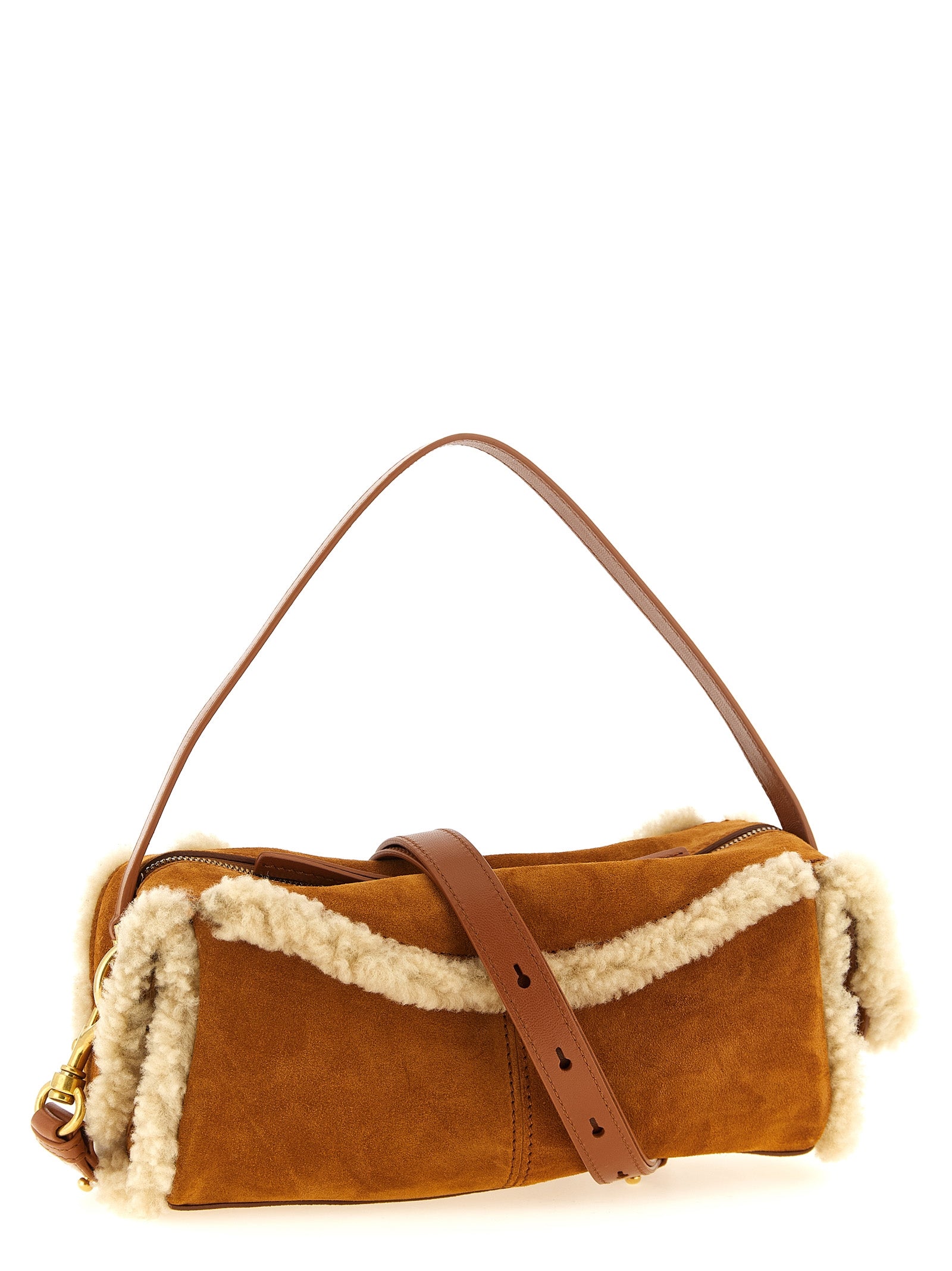 Brown Calfskin Shoulder Bag