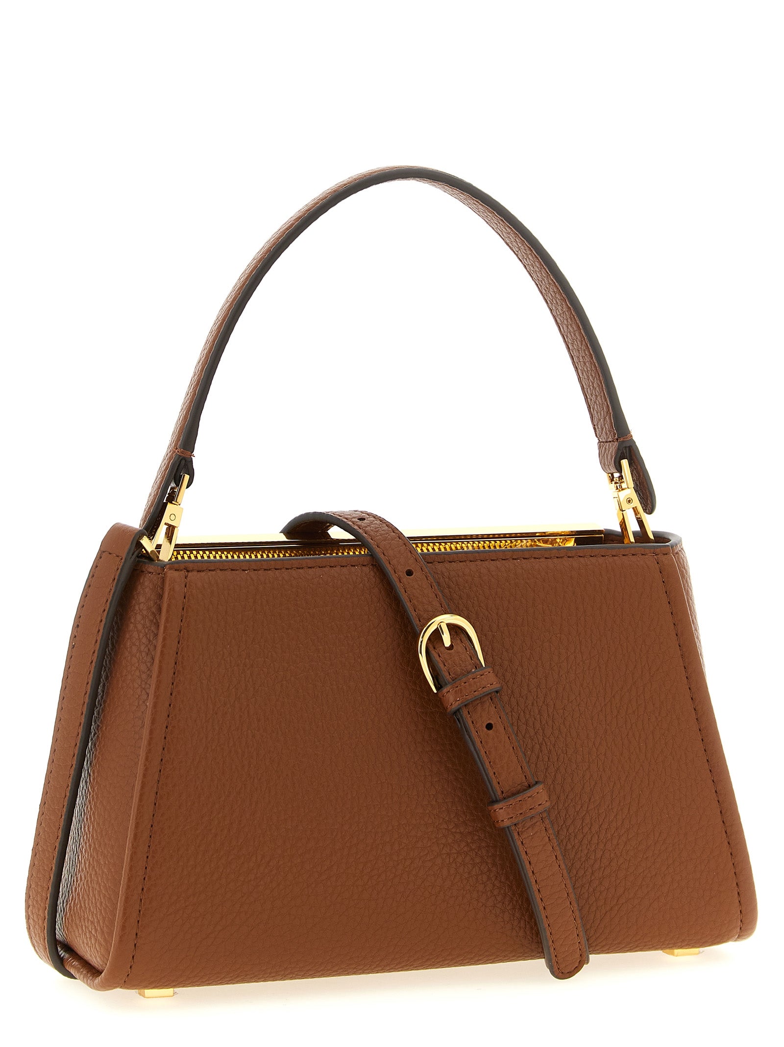 Brown Polyester Handbag