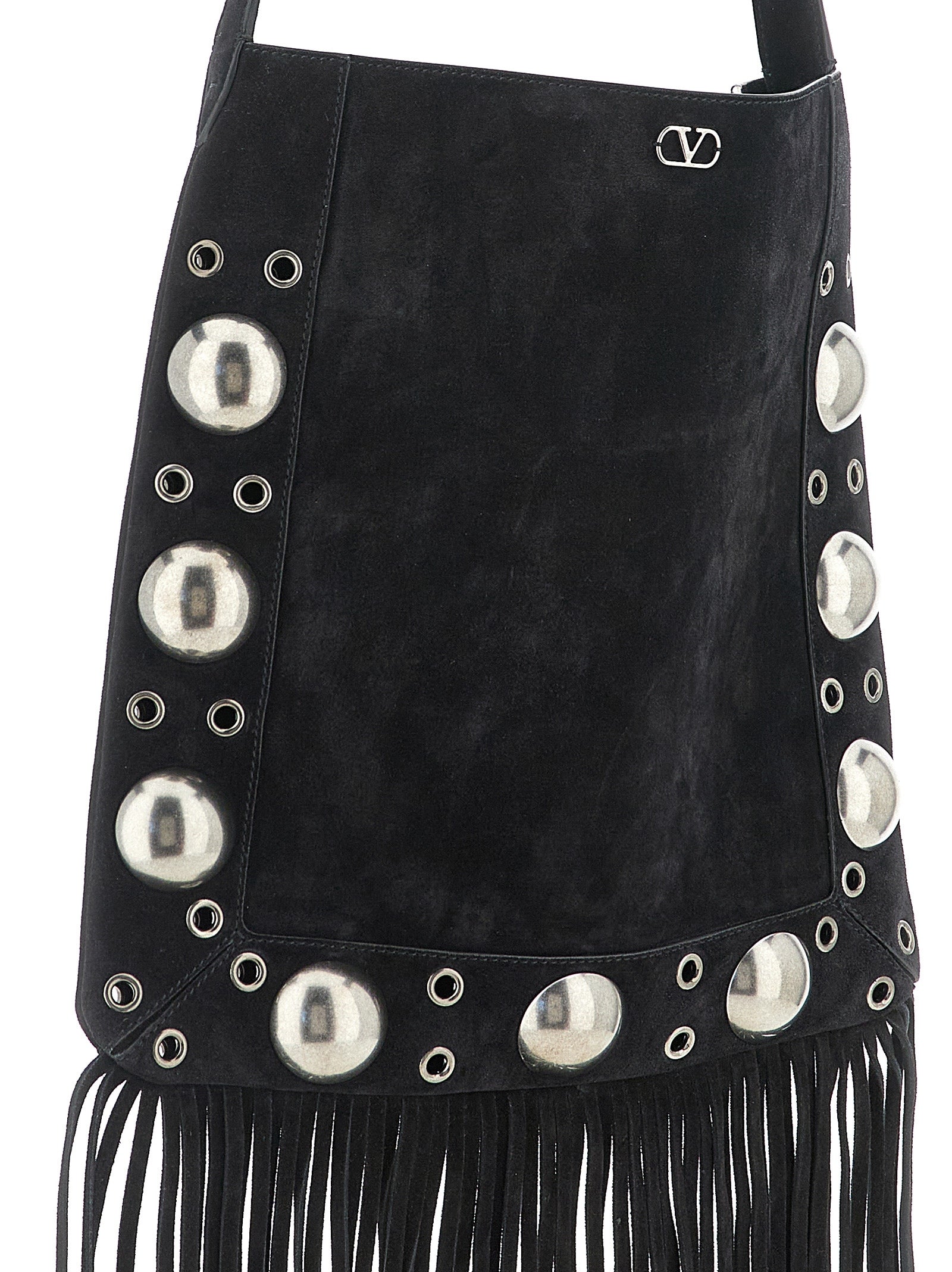 Black Calfskin Shoulder Bag