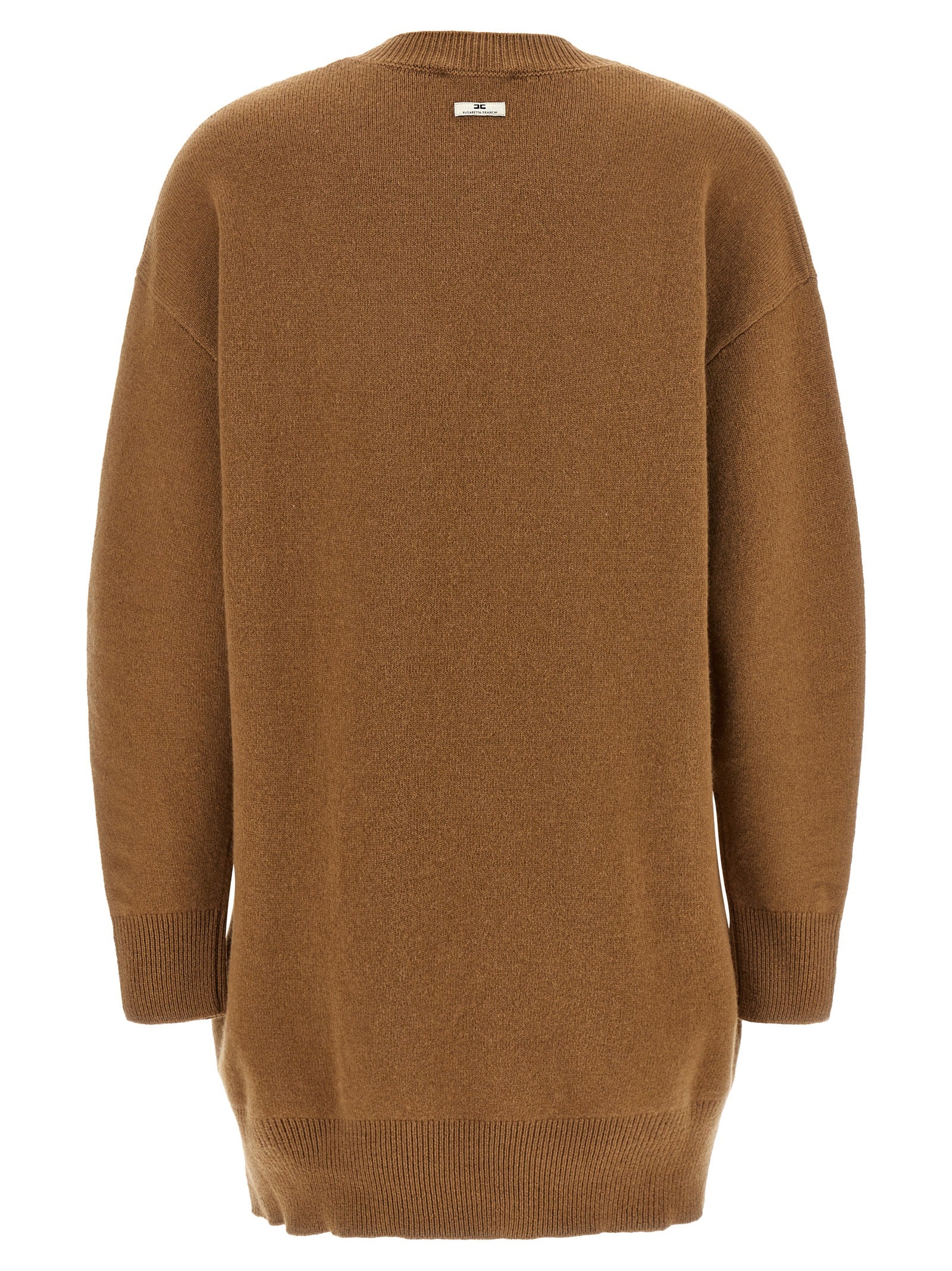 Brown Wool Short Dress
