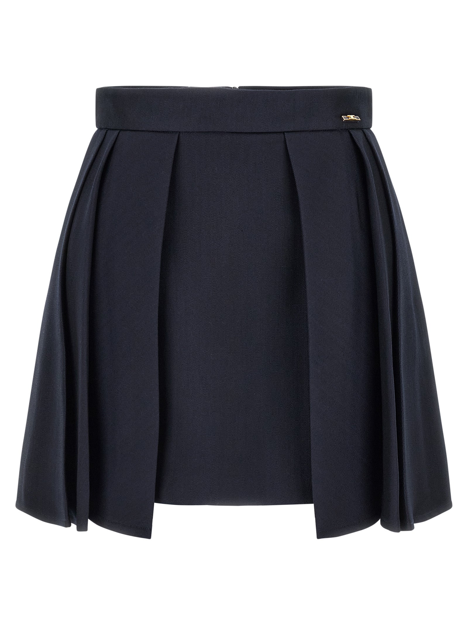 Blue Virgin Wool Long Skirt