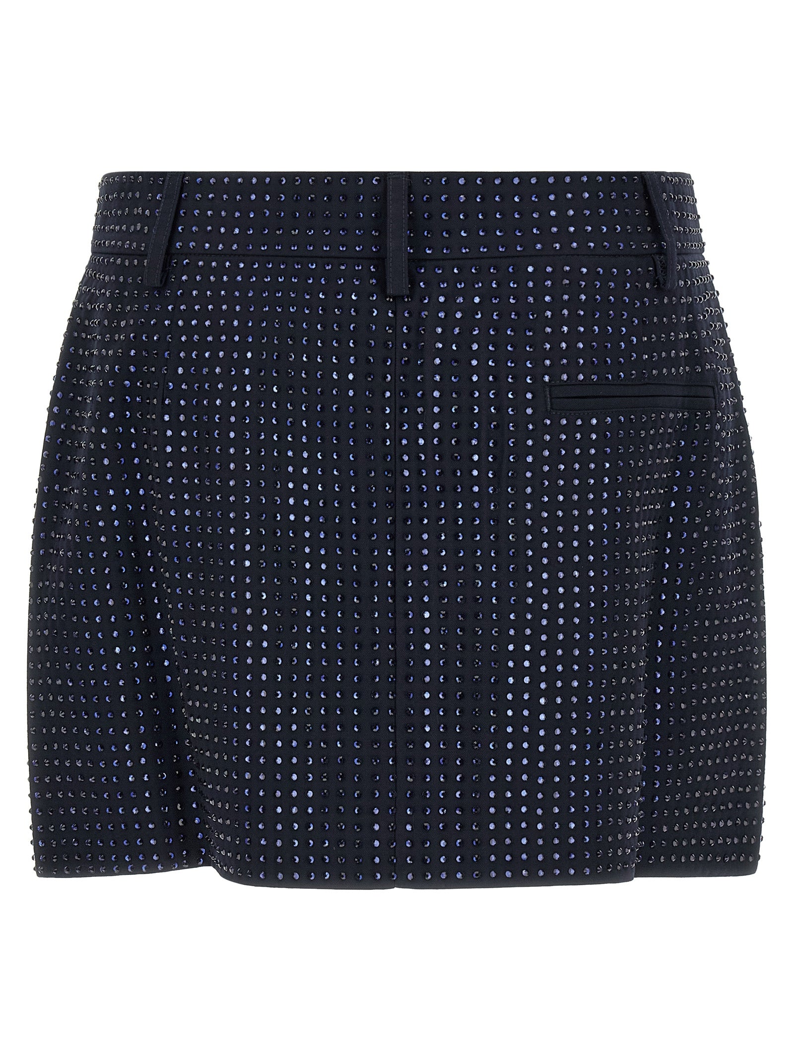 Blue Polyester Long Skirt