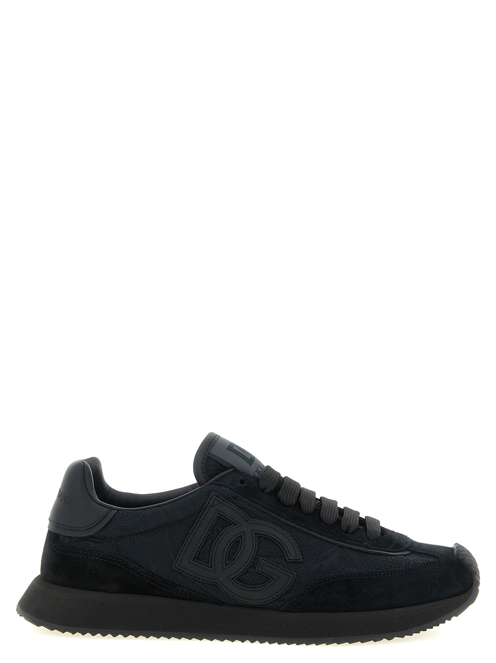 Black Leather Athletic Sneakers