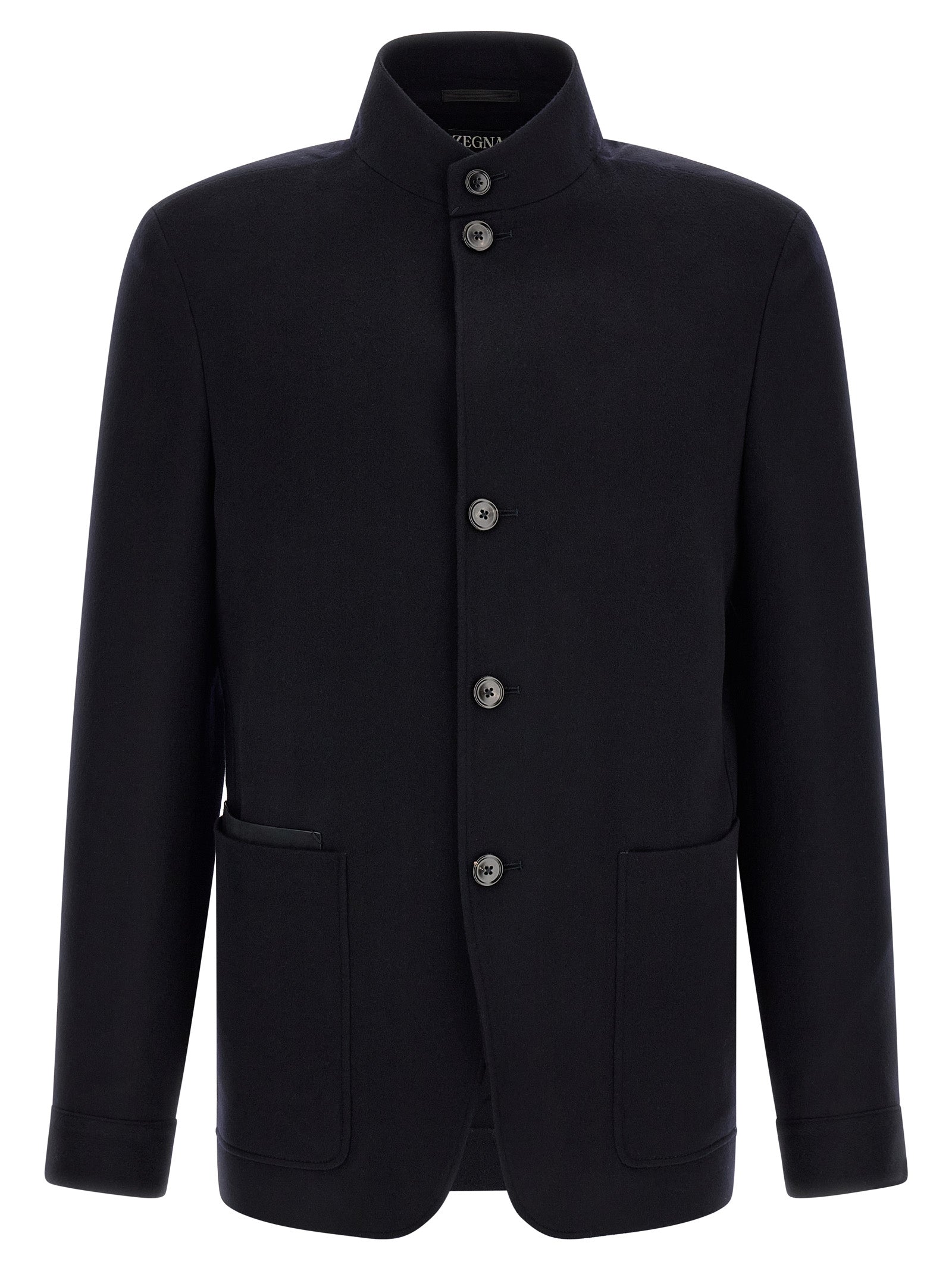 Blue Cashmere Full-Length Jacket
