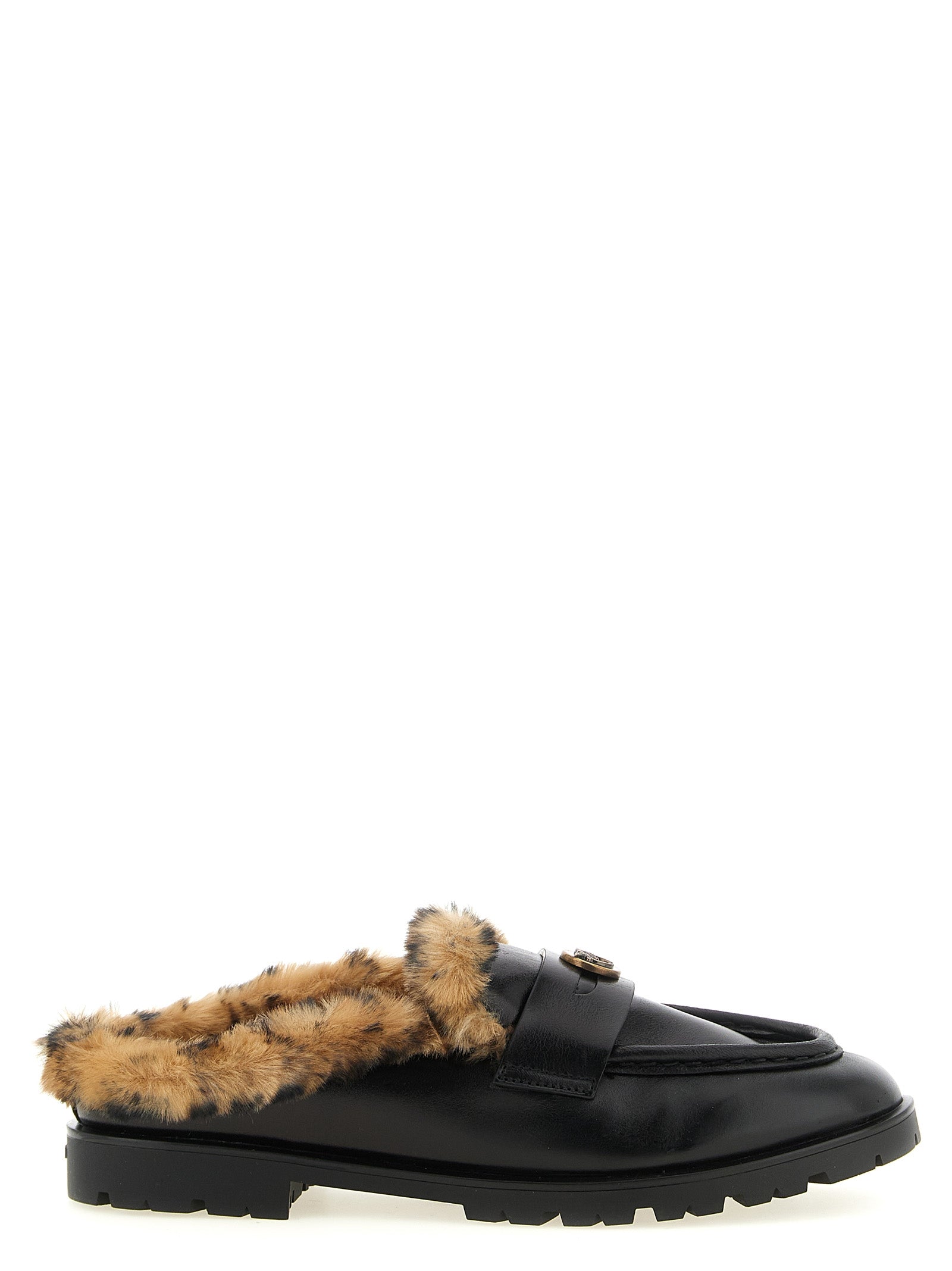 Black Cowhide Mules