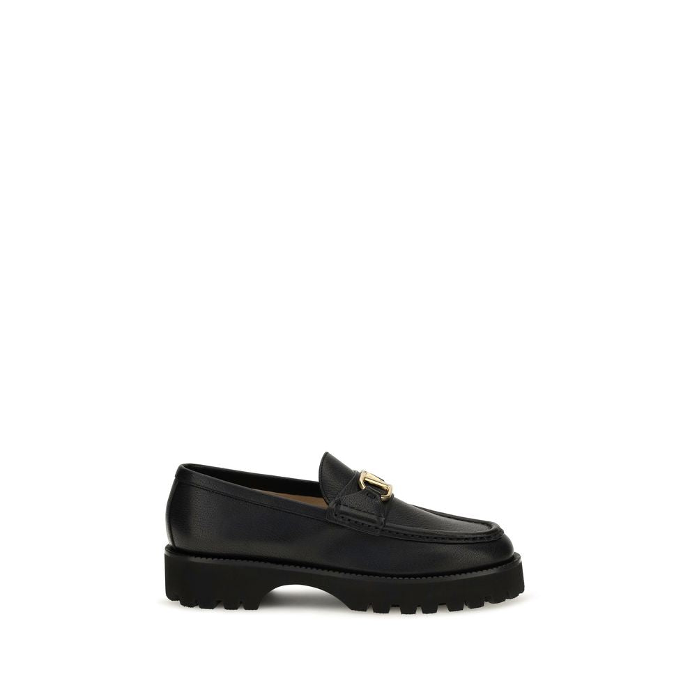 Black Goatskin Platform Loafers
